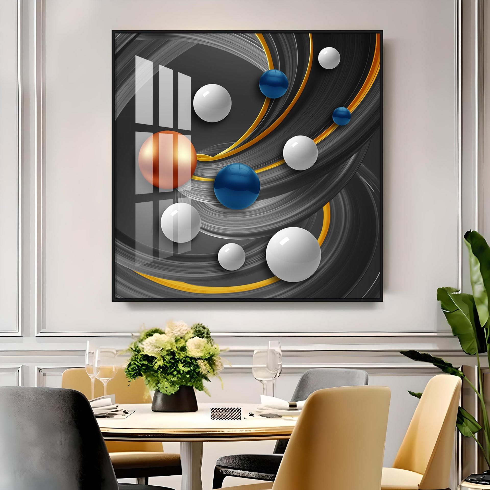 Colorful Circles Premium Acrylic Square Wall Art - Image 8