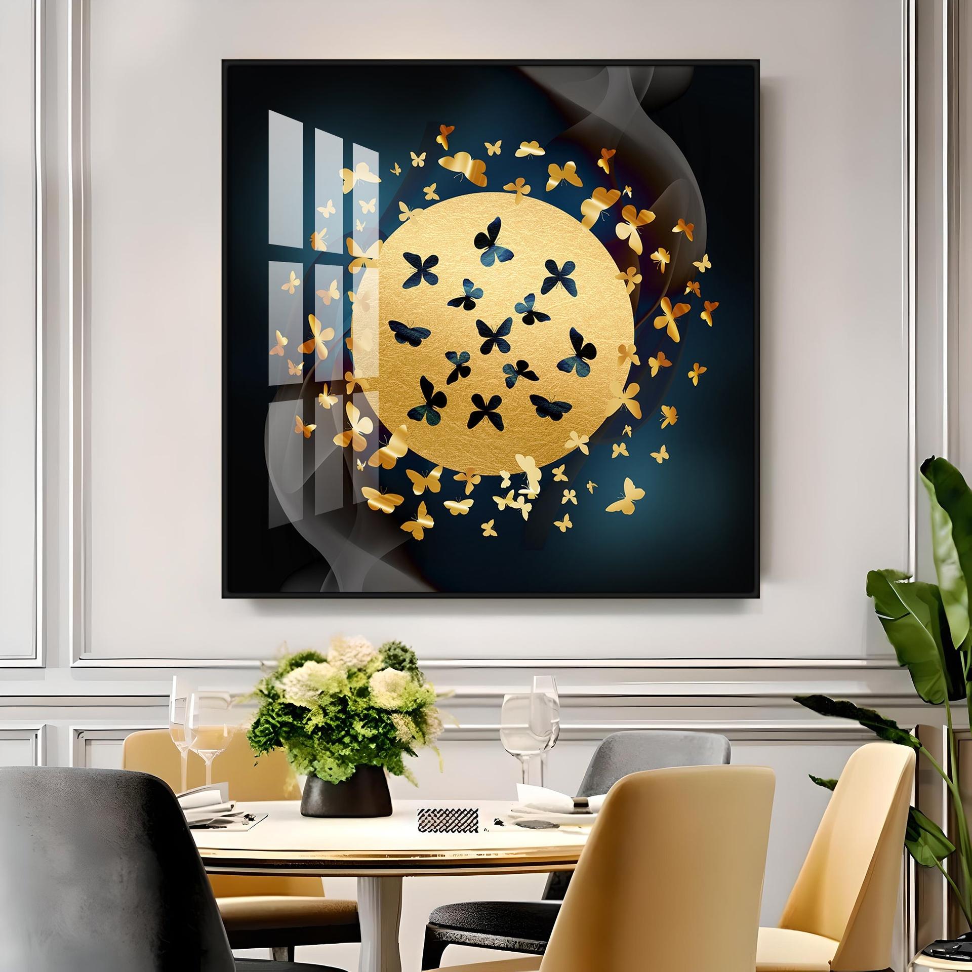 Glittering Butterfly Premium Acrylic Square Wall Art - Image 10