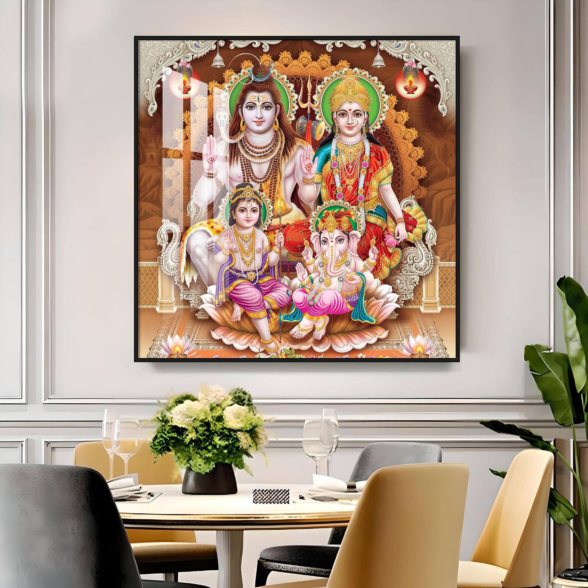 Shiv Parivar Premium Acrylic Square Wall Art - Image 10