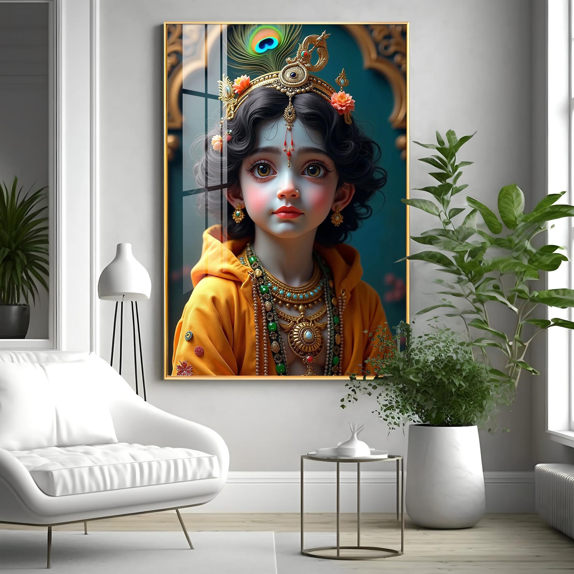Krishna's Infinite Presence Premium Acrylic Wall Art - Image 3