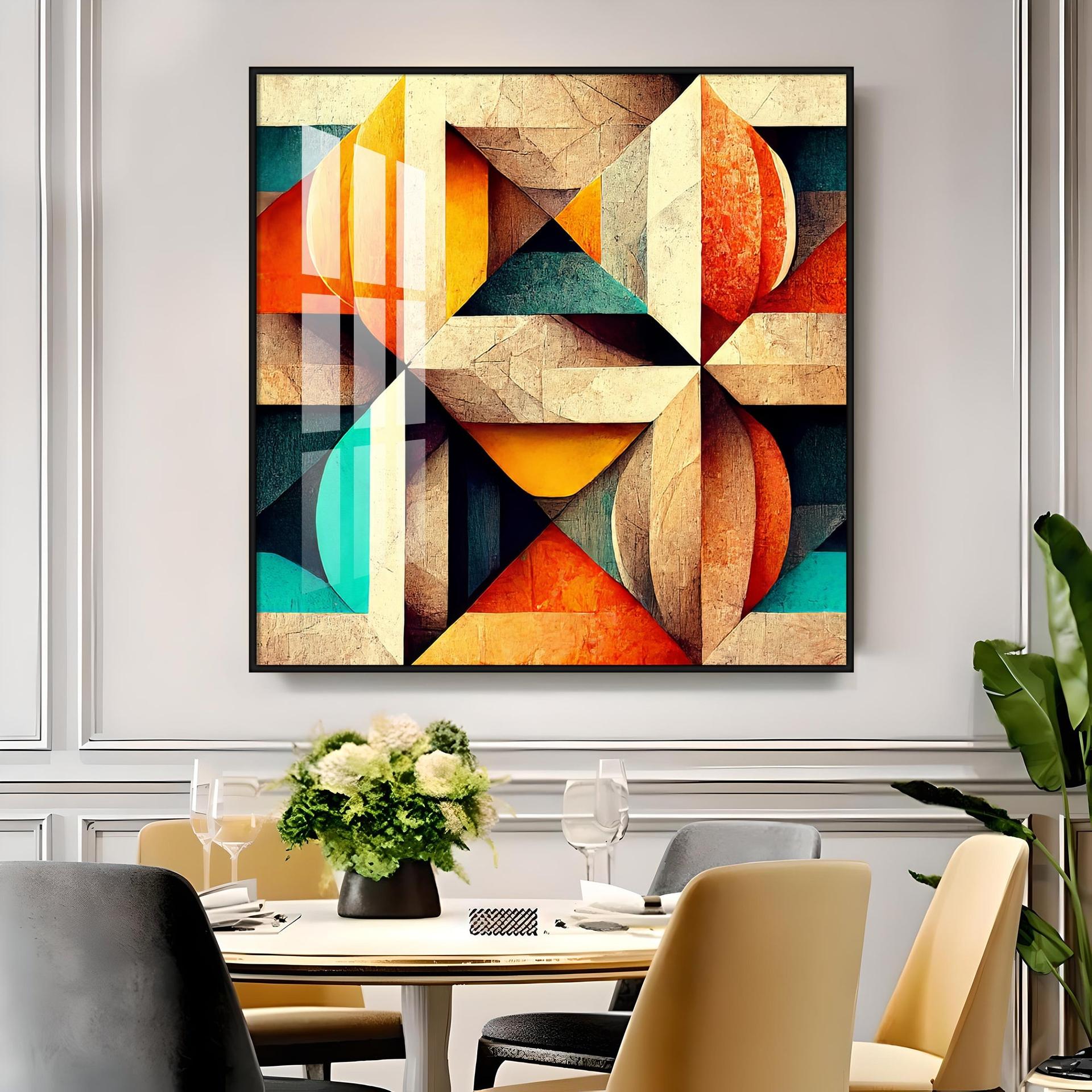 Seamless Pattern Shapes Premium Acrylic Square Wall Art - Image 16