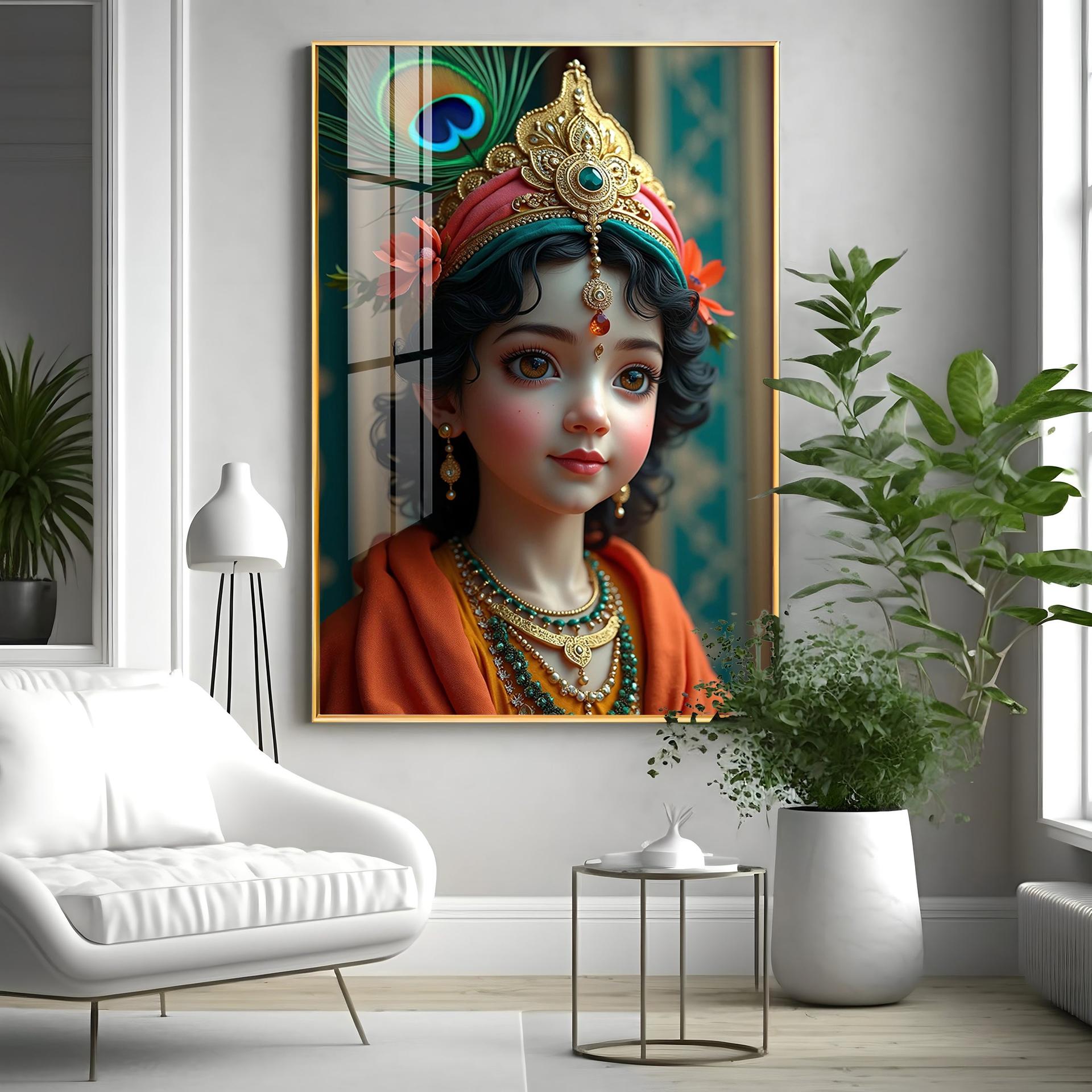 Krishna Reverberations Premium Acrylic Wall Art - Image 3