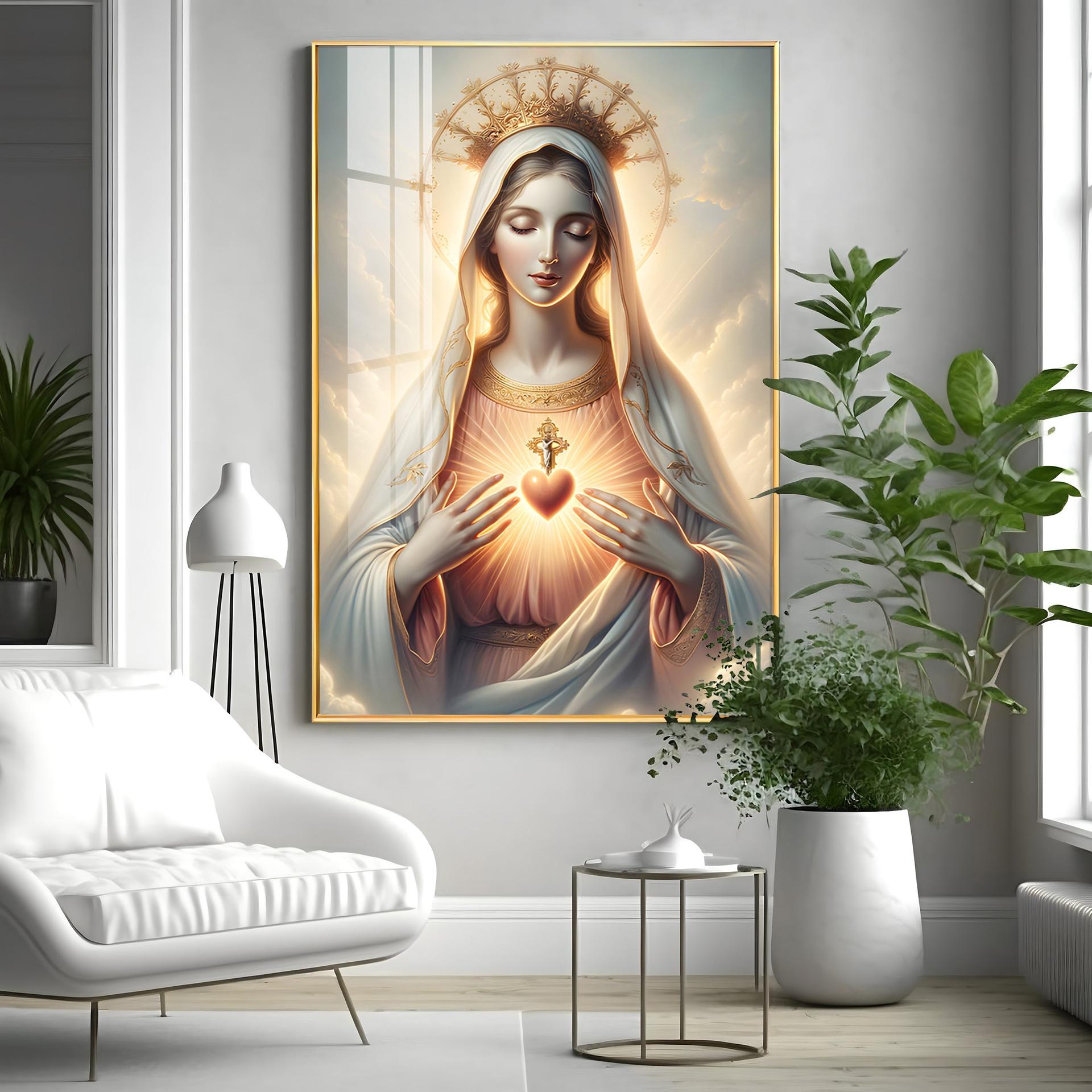 Divine Embrace Of Mary Premium Acrylic Vertical Wall Art - Image 7
