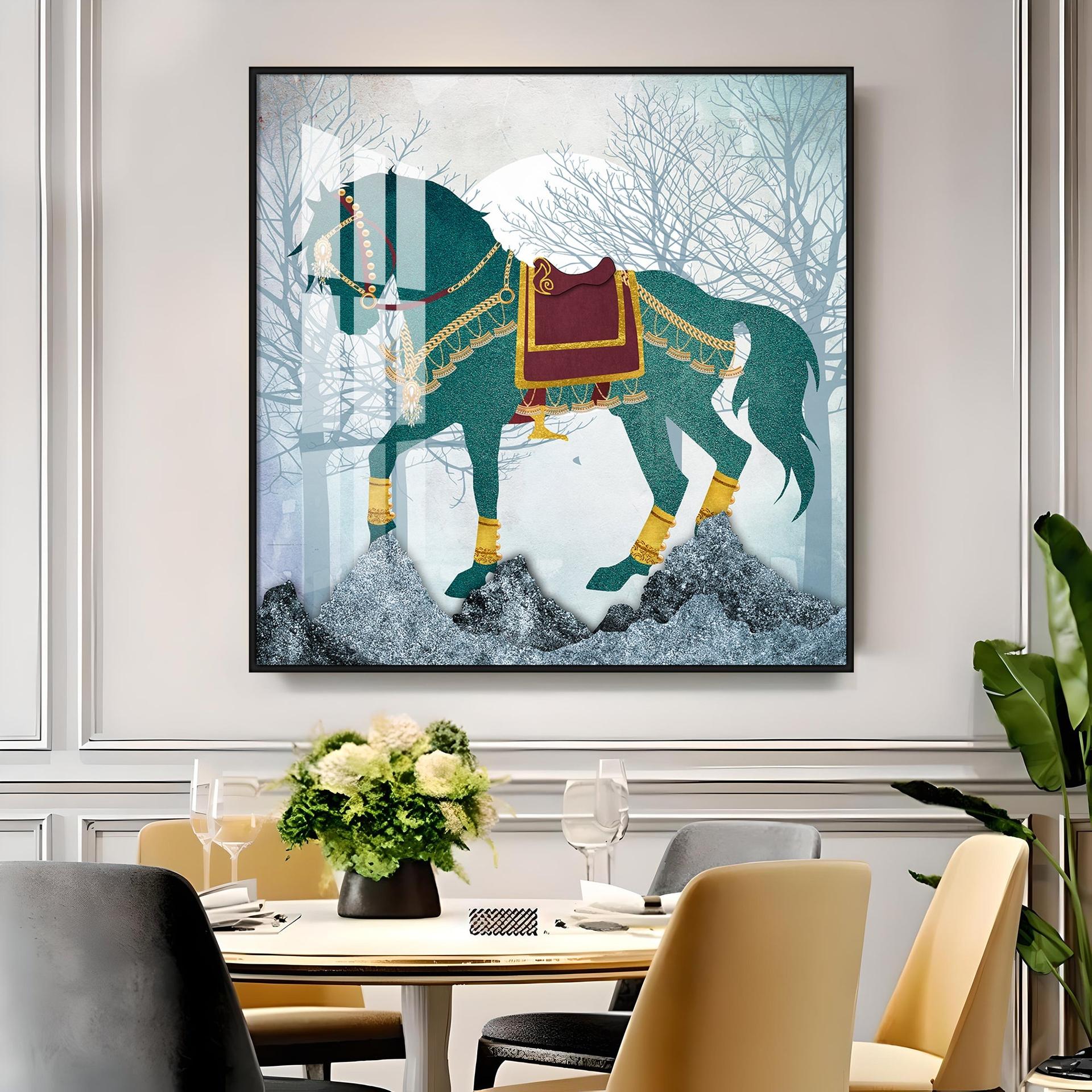 European Abstract Three-Dimensional Horse Premium Acrylic Square Wall Art - Image 16