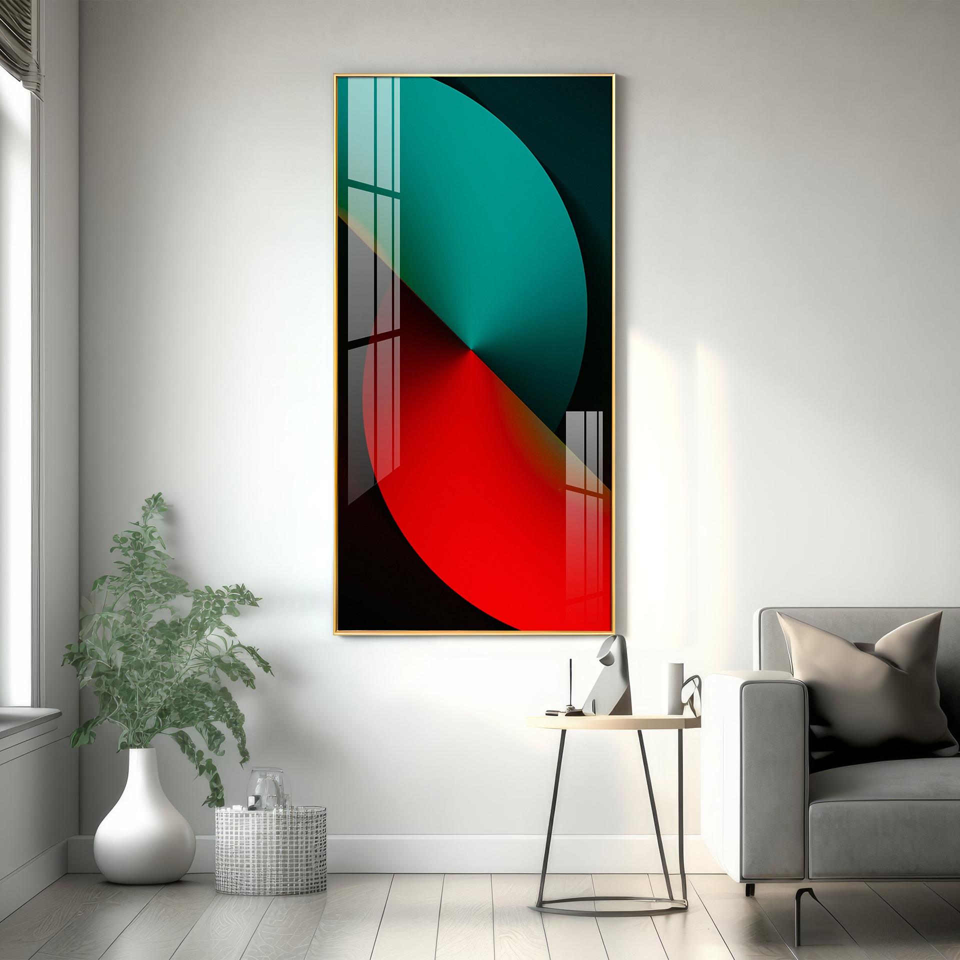 Sierra Dark Abstract Premium Acrylic Vertical Wall Art - Image 2