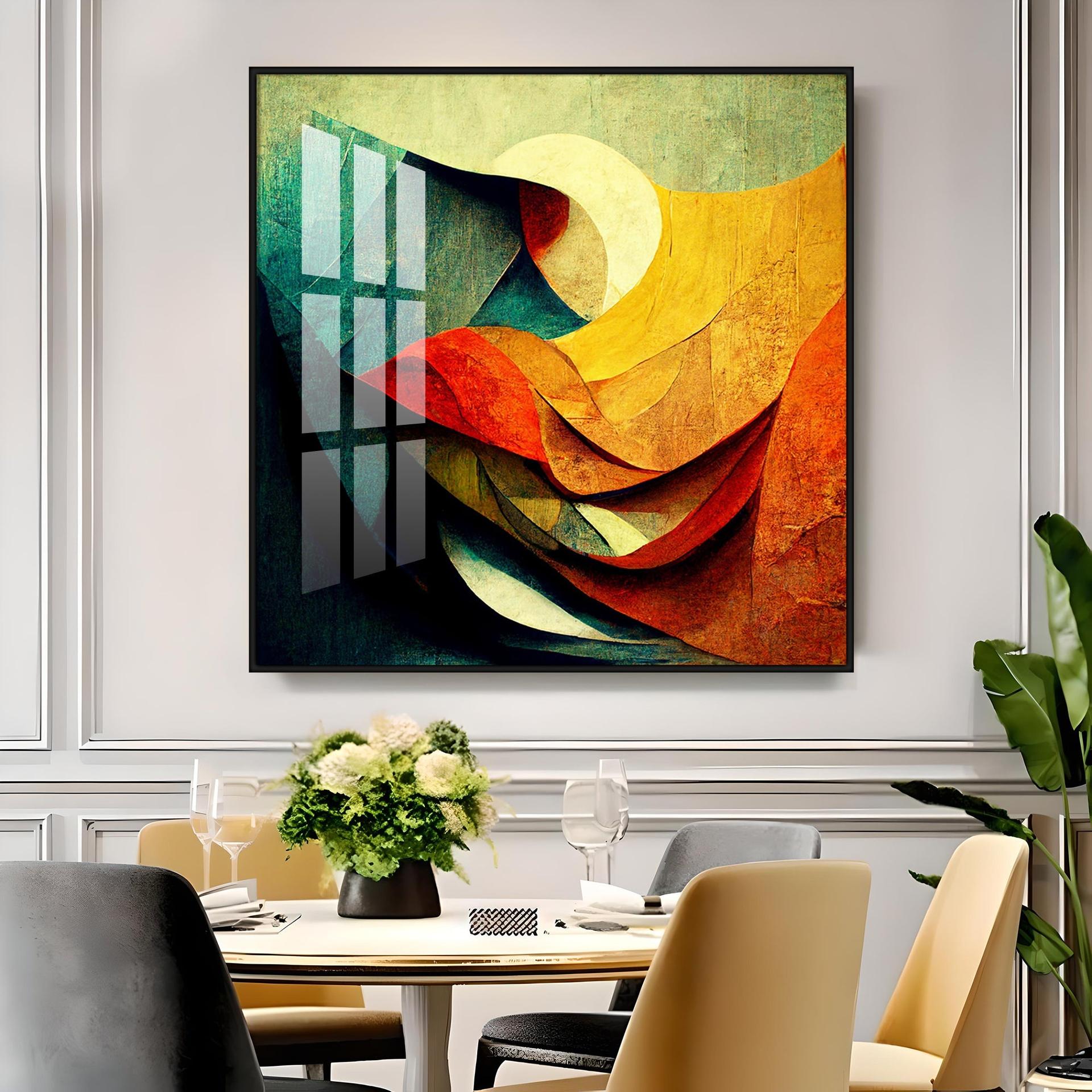Abstract Contemporary Modern Watercolor Art Premium Acrylic Square Wall Art - Image 16