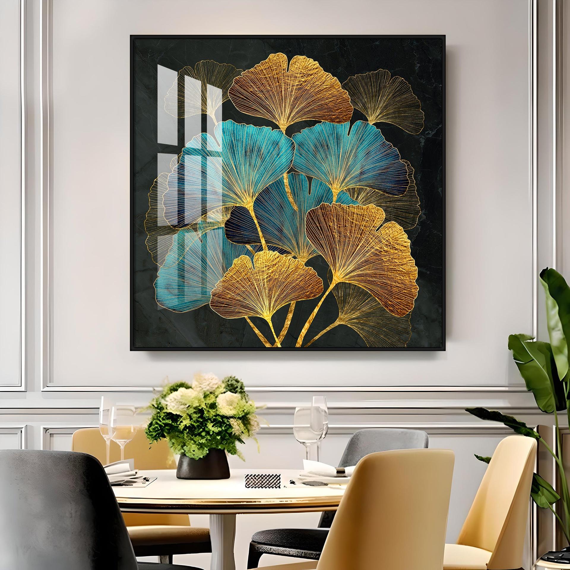 Auspicious Ginkgo Leaf Premium Acrylic Square Wall Art - Image 11