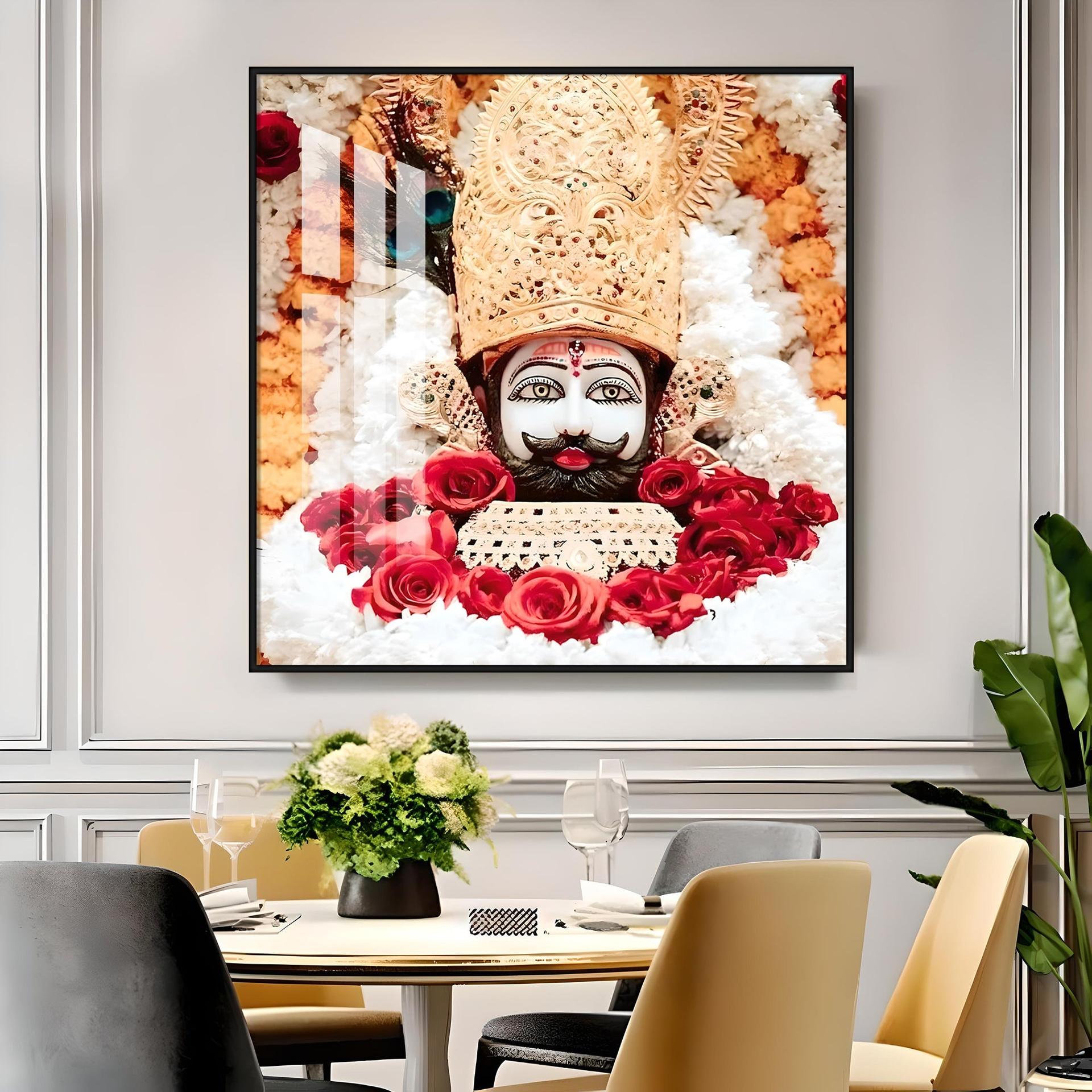 Lord Khatu Shyam Premium Acrylic Square Wall Art - Image 11