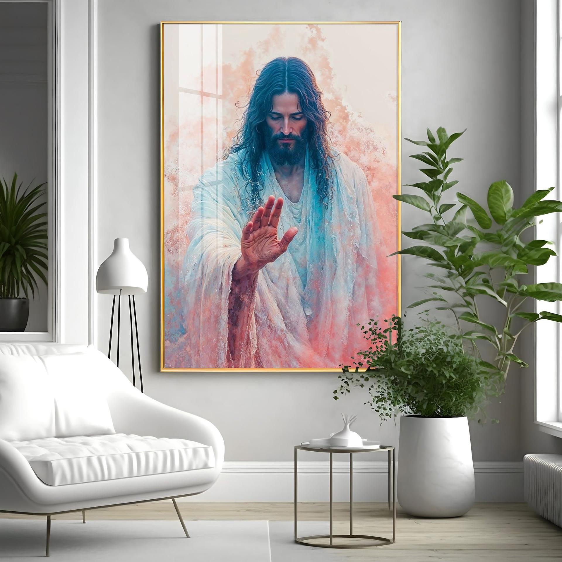 Jesus Christ Blessing Hand Premium Acrylic Wall Art - Image 3