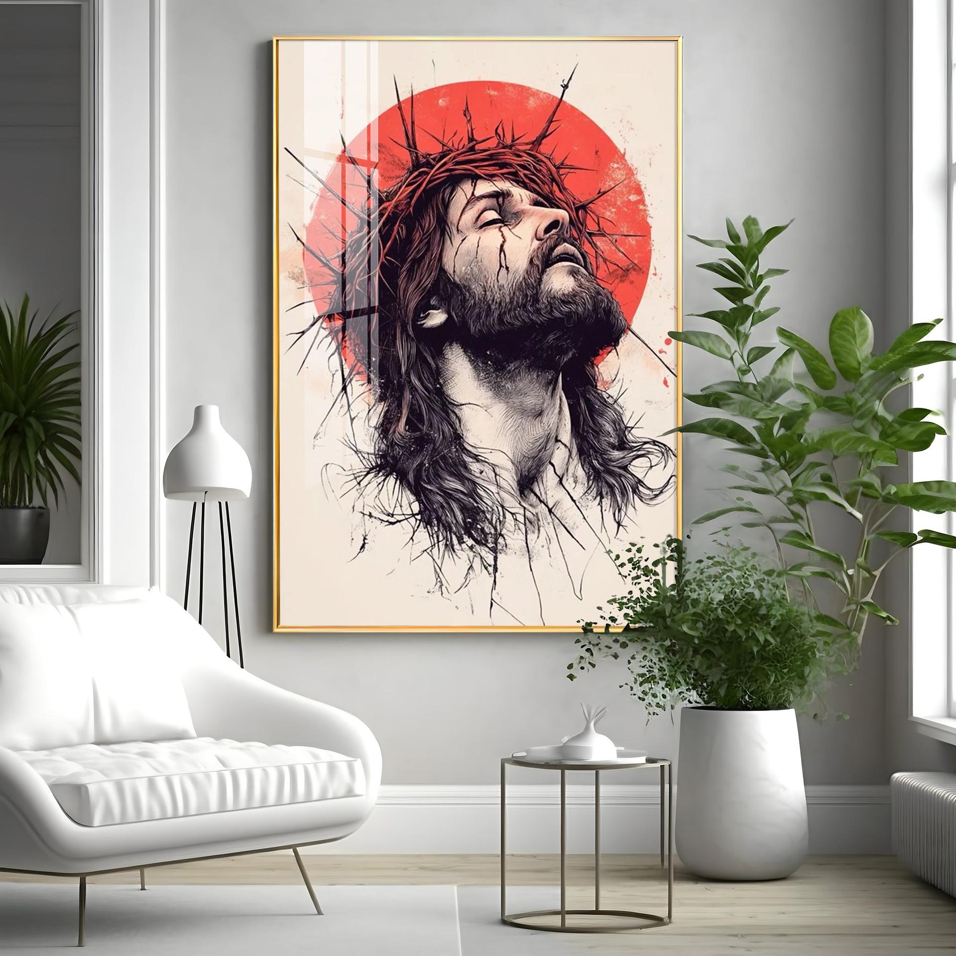 Jesus Christ Spiritual Reflection Premium Acrylic Wall Art - Image 3
