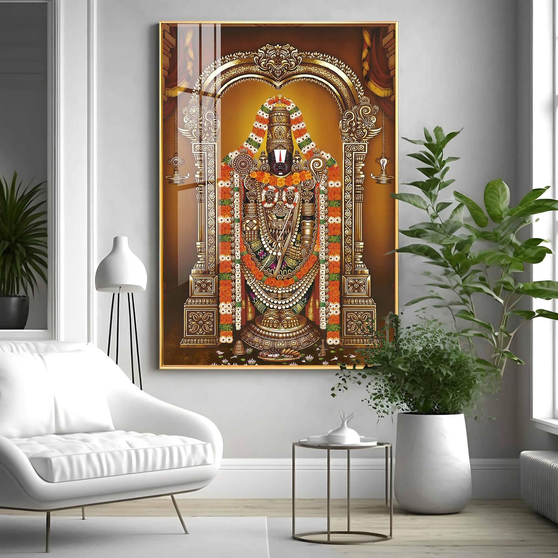 Majestic Lord Tirupati Balaji Premium Vertical Acrylic Wall Art - Image 3