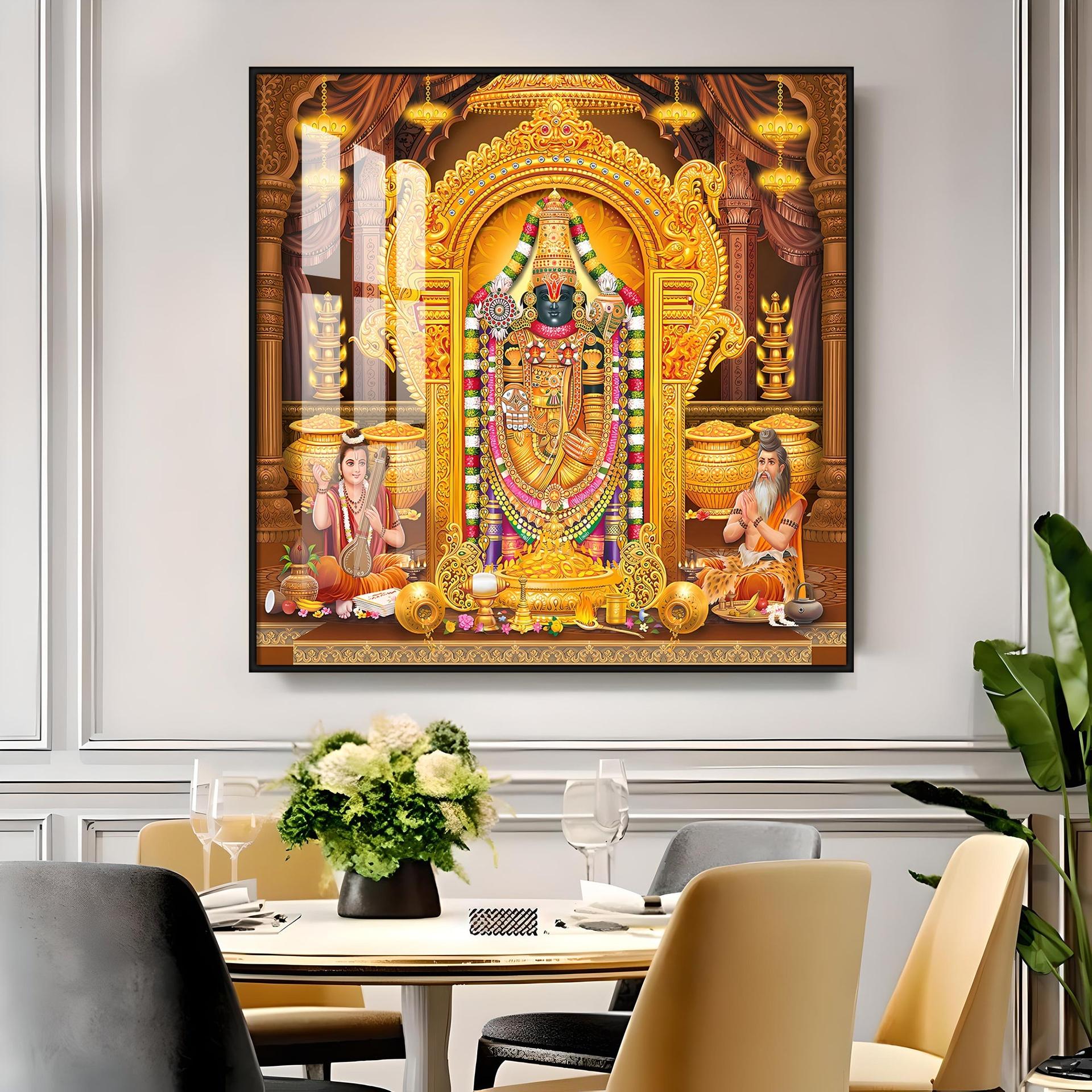 Venkateswara Maharaj Premium Acrylic Square Wall Art - Image 10