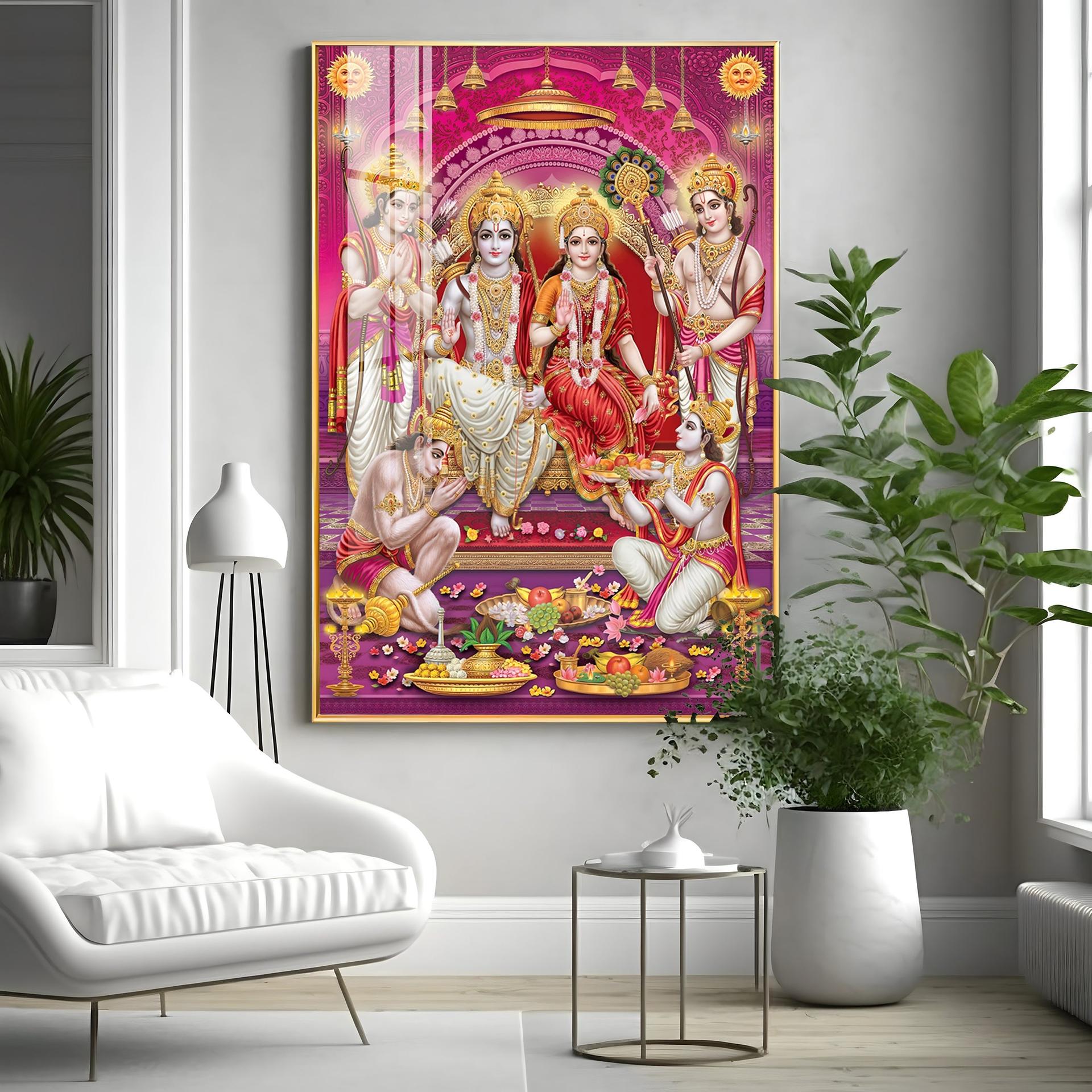 Ram Sita Darbar Premium Acrylic Vertical Wall Art - Image 10