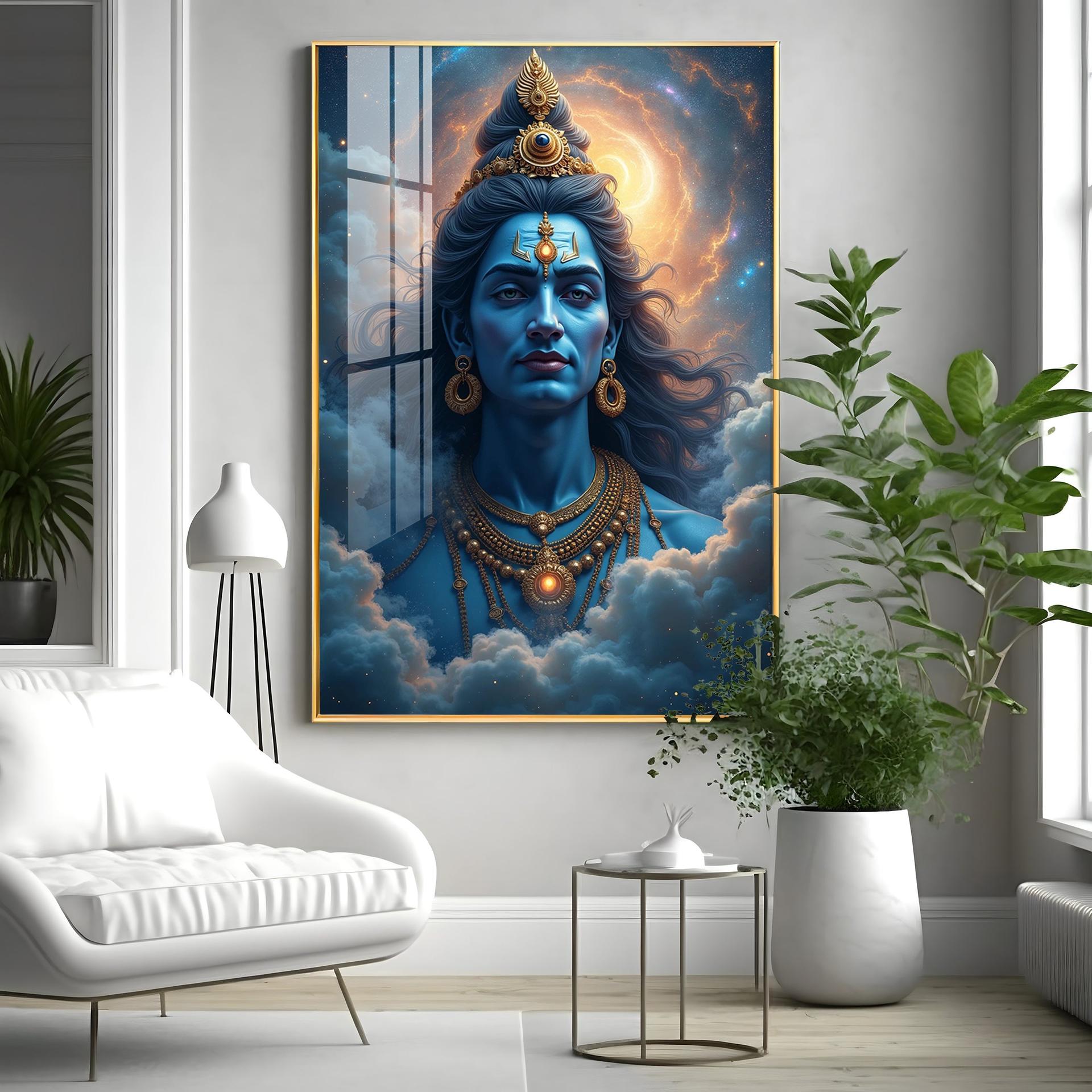 Lord Shiva Cloudscape Premium Acrylic Wall Art - Image 12