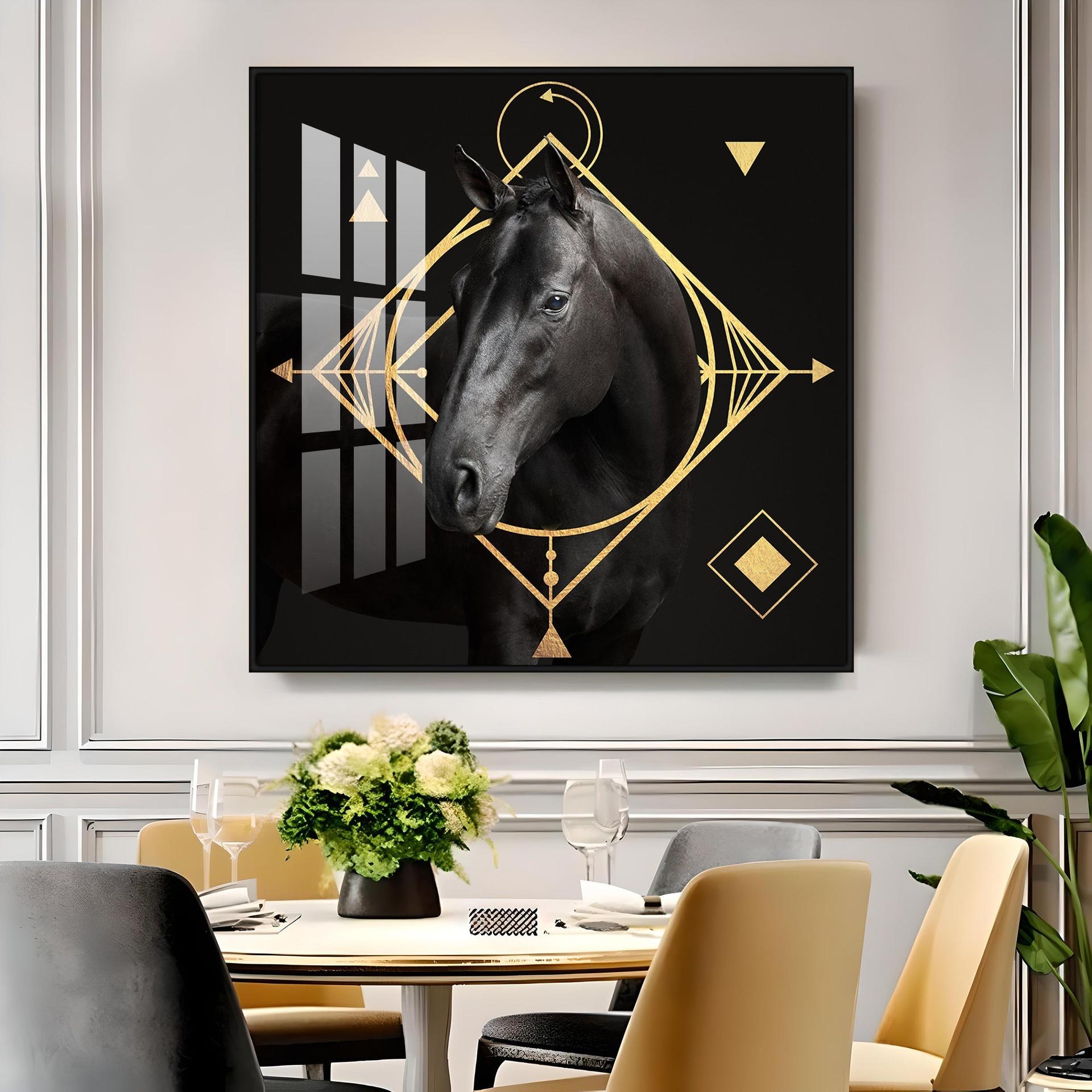 Gold Foil Horse Premium Acrylic Square Wall Art - Image 12