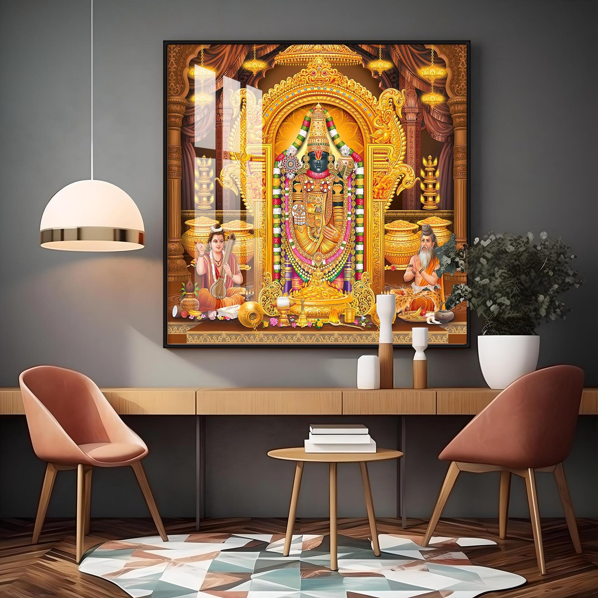 Venkateswara Maharaj Premium Acrylic Square Wall Art - Image 8