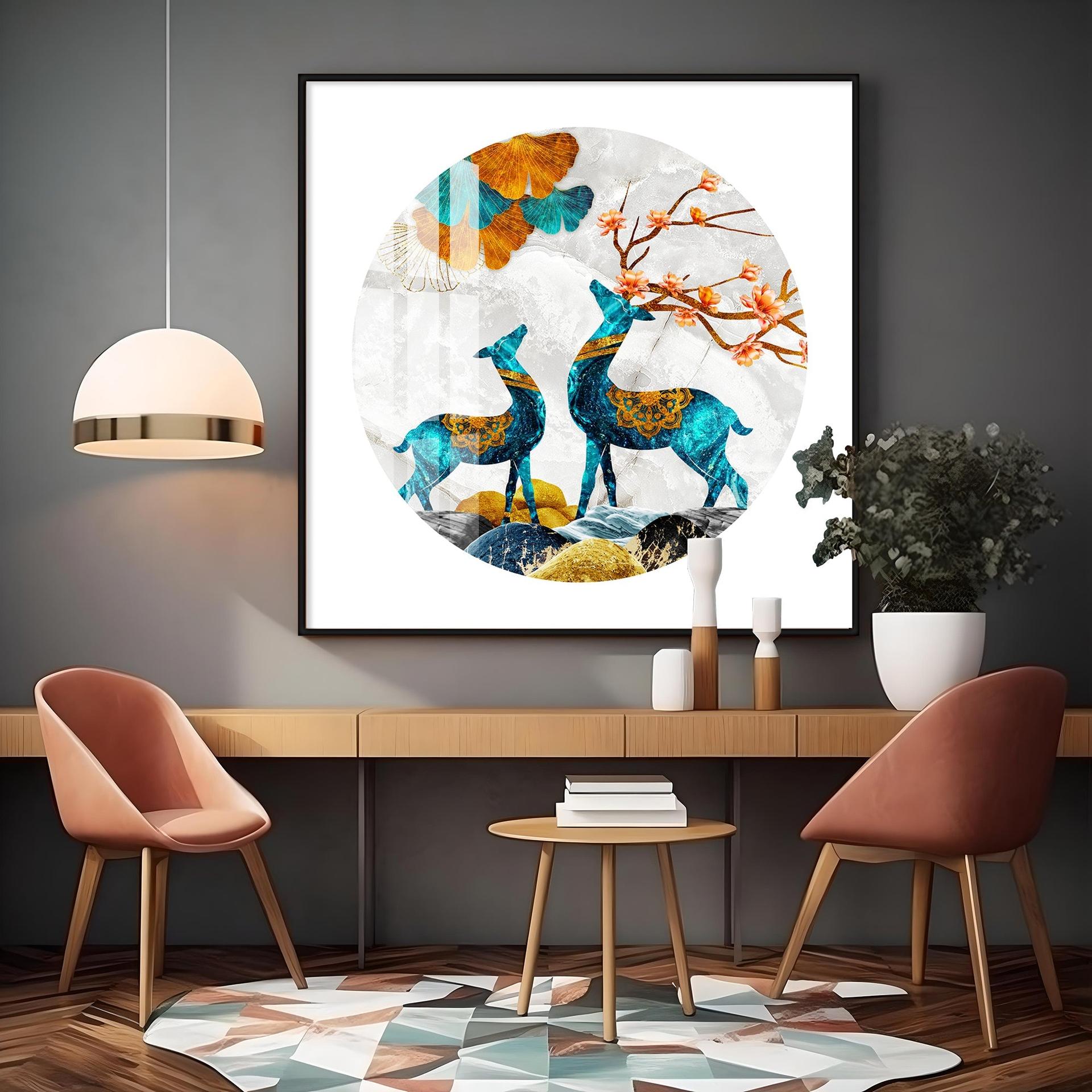 Magical Deer Premium Acrylic Square Wall Art - Image 9