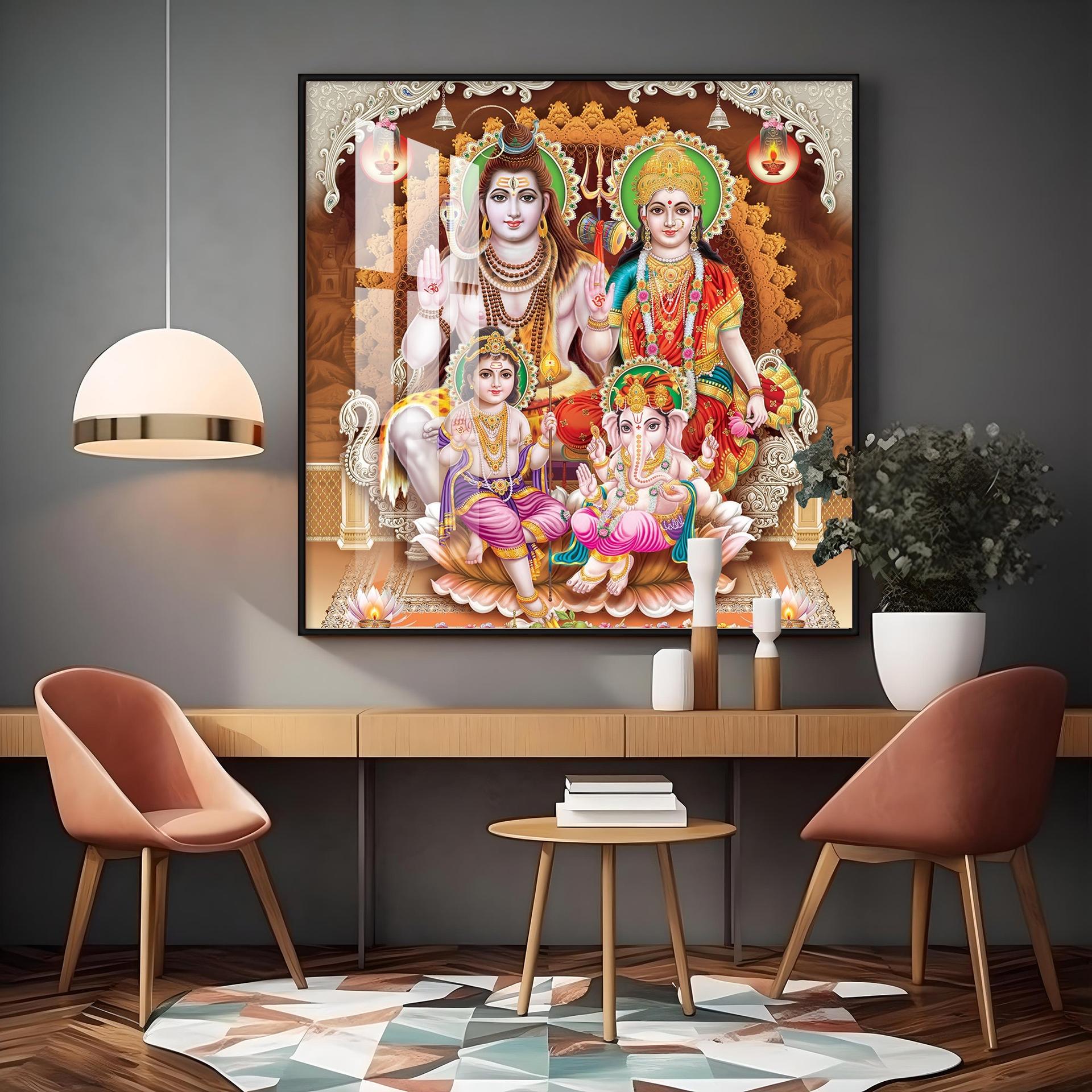 Shiv Parivar Premium Acrylic Square Wall Art - Image 8