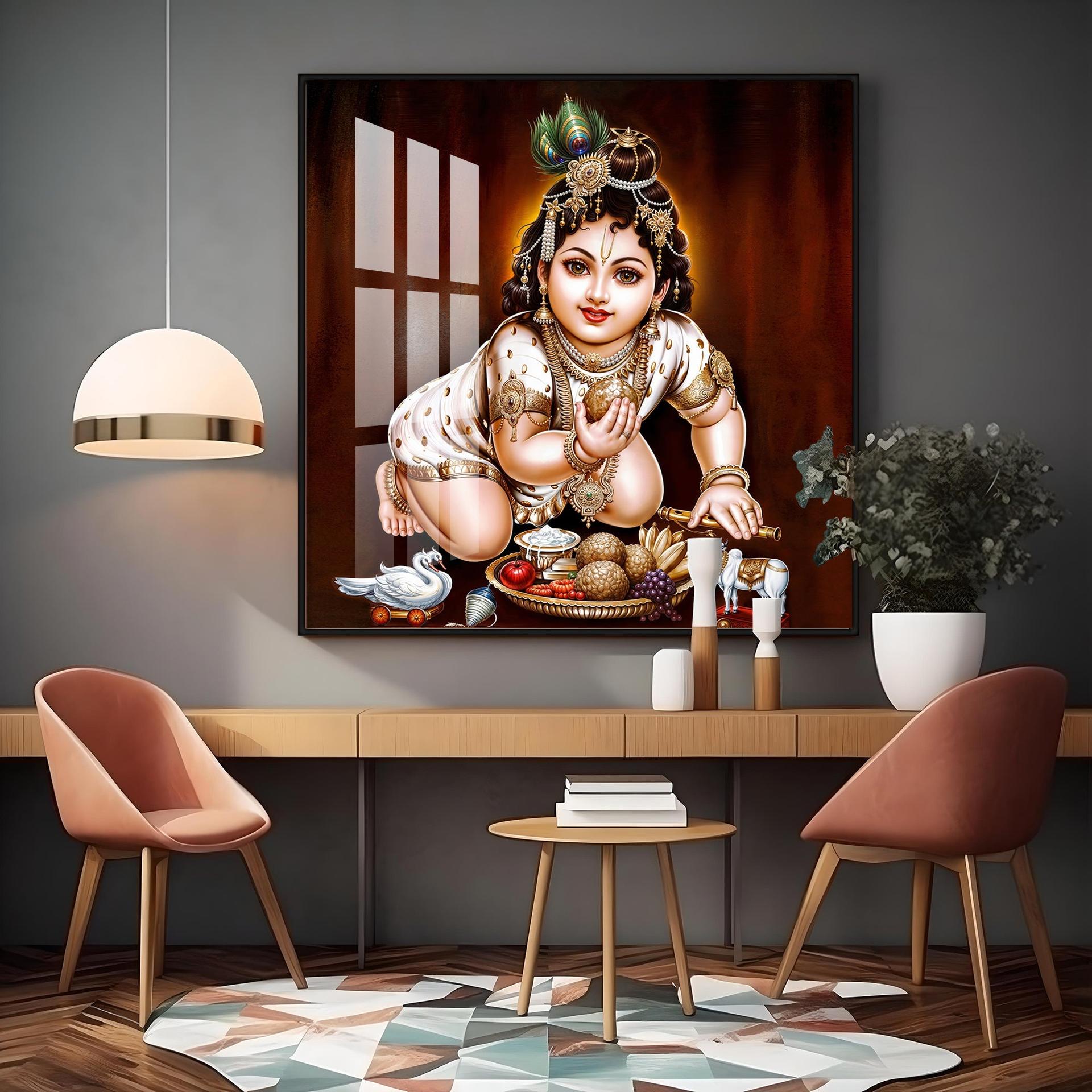 Bal Gopal Premium Acrylic Square Wall Art - Image 8