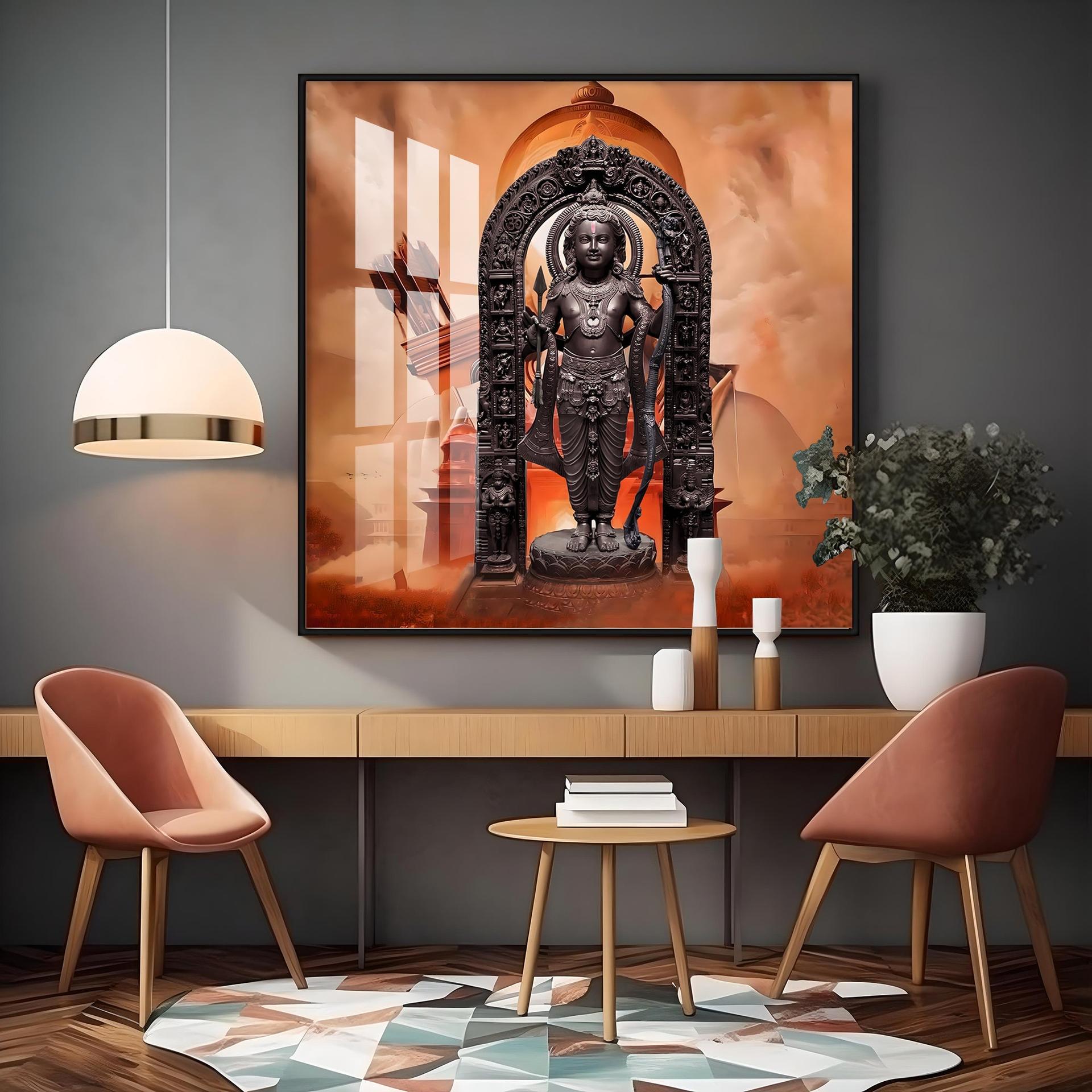 Ayodhya Ram Premium Acrylic Square Wall Art - Image 8