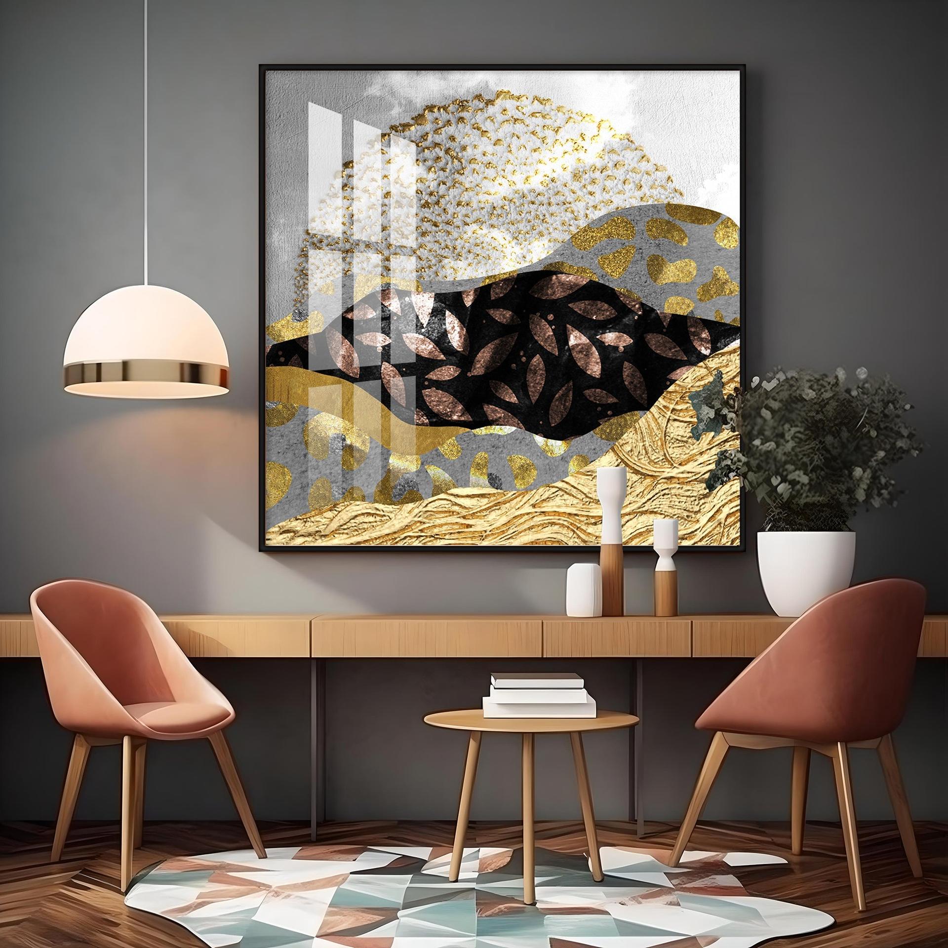 Metallic Mountains Premium Acrylic Square Wall Art - Image 15