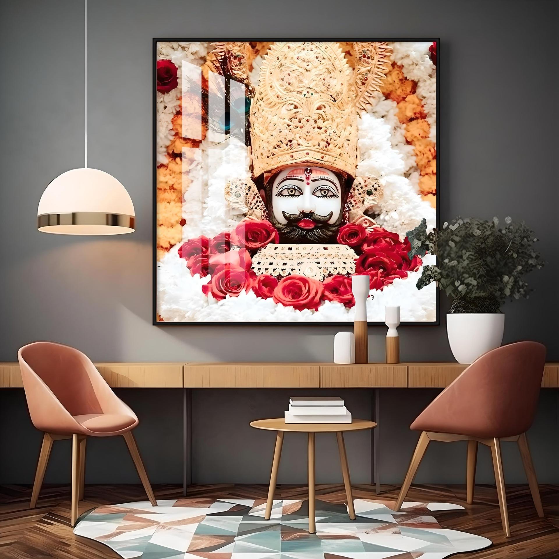 Lord Khatu Shyam Premium Acrylic Square Wall Art - Image 9