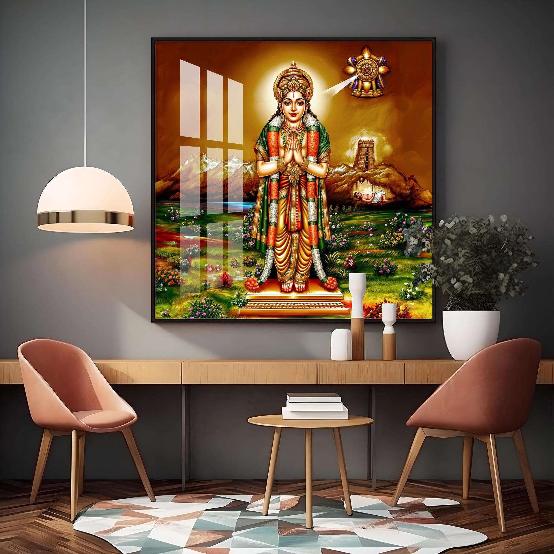 Thirumalisai Alvar Premium Acrylic Square Wall Art - Image 12