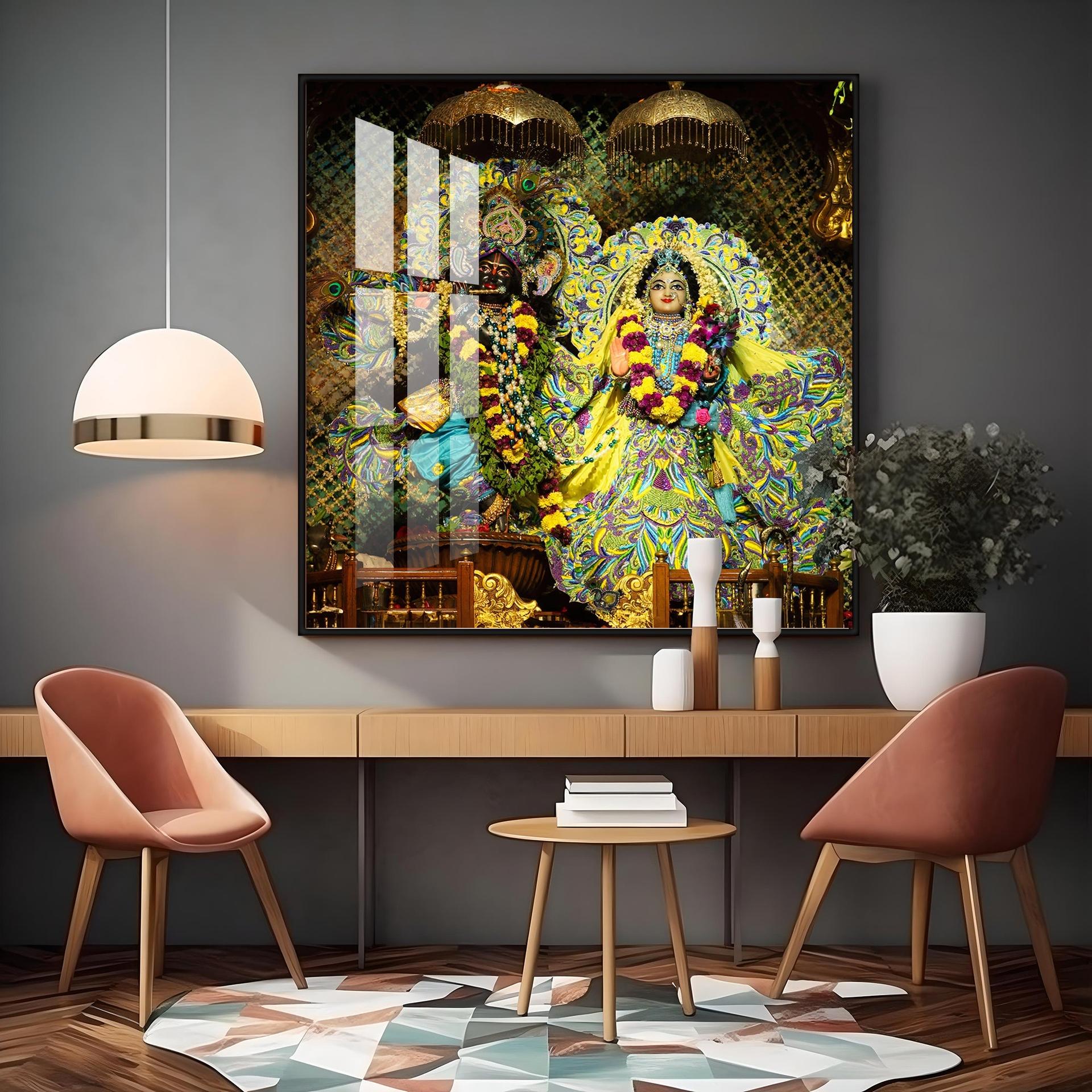 Radha Krishna Premium Acrylic Square Wall Art - Image 12