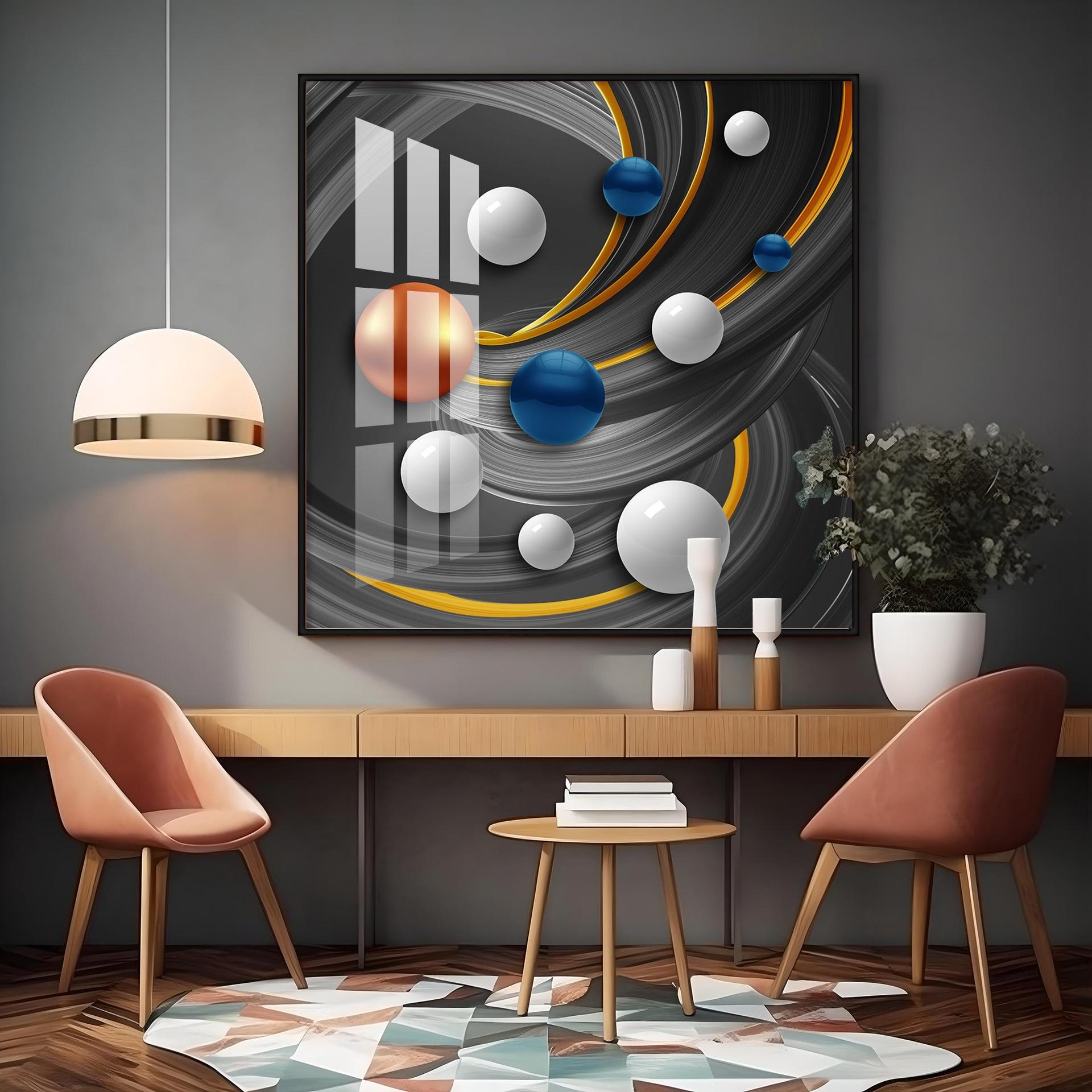 Colorful Circles Premium Acrylic Square Wall Art - Image 10