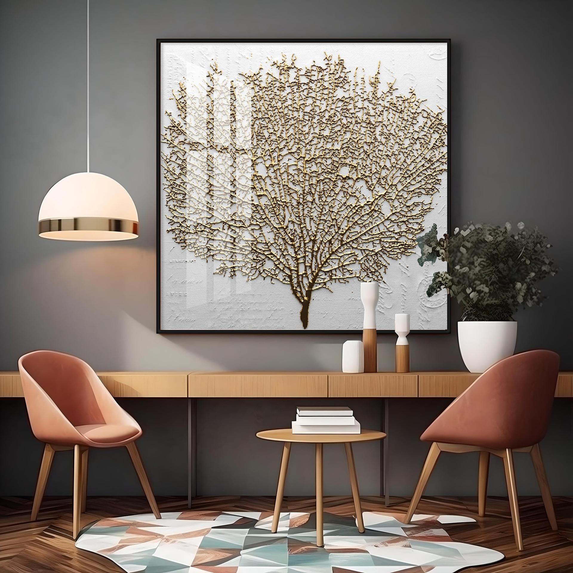 Golden Tree Premium Acrylic Square Wall Art - Image 8