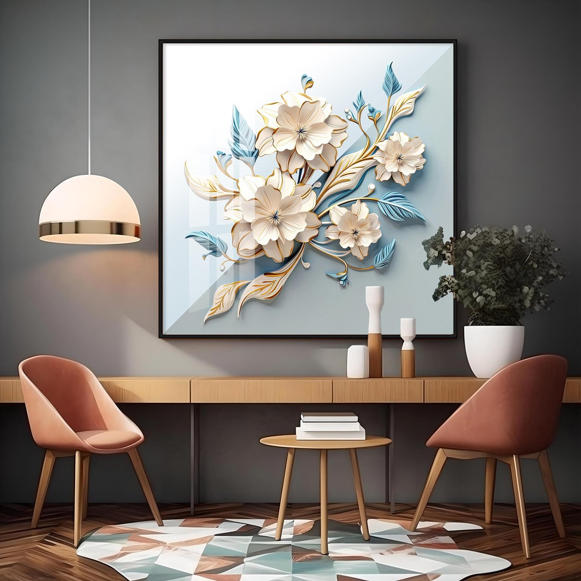 Floral Premium Acrylic Square Wall Art - Image 12