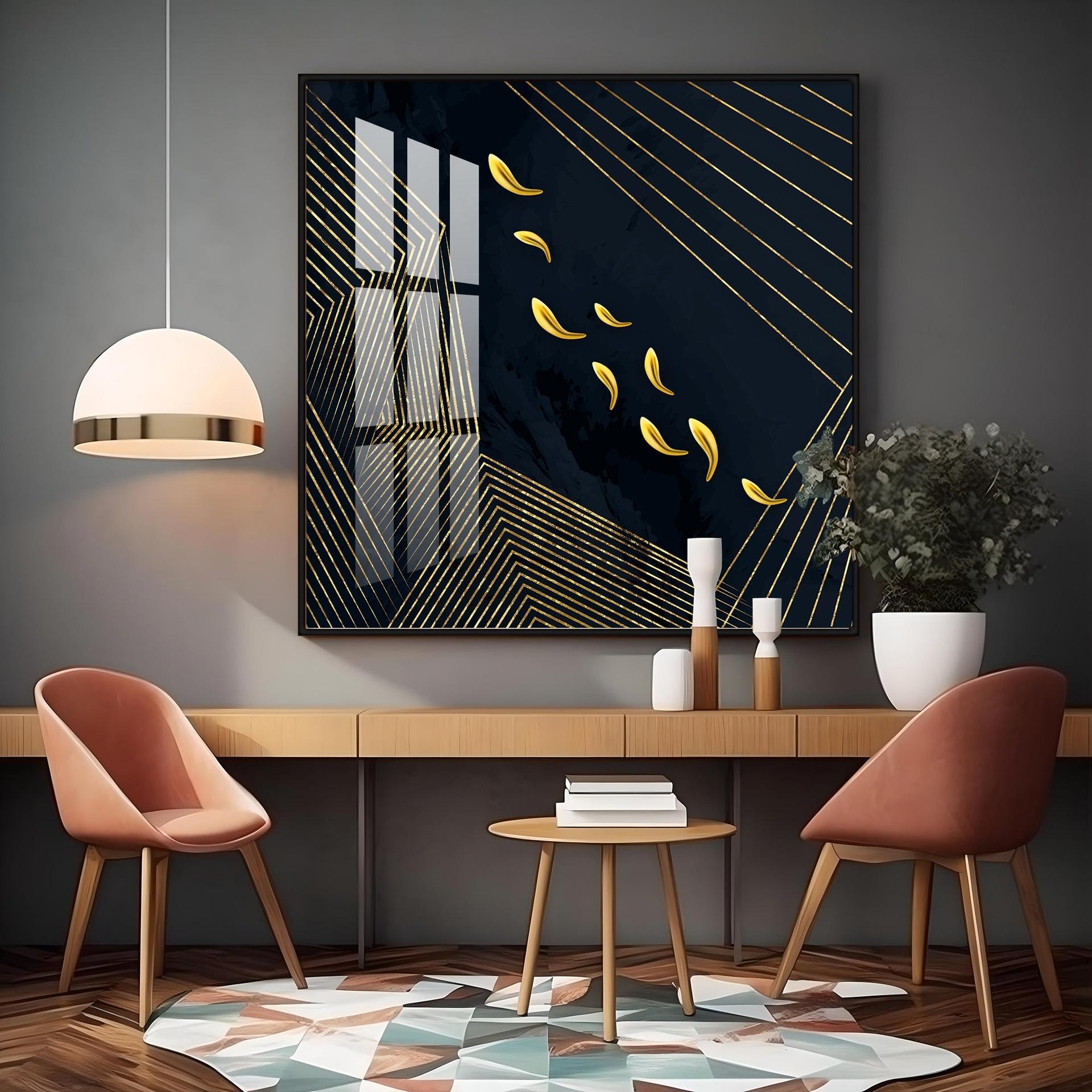 Gold Foil Goldfish Premium Acrylic Square Wall Art - Image 13