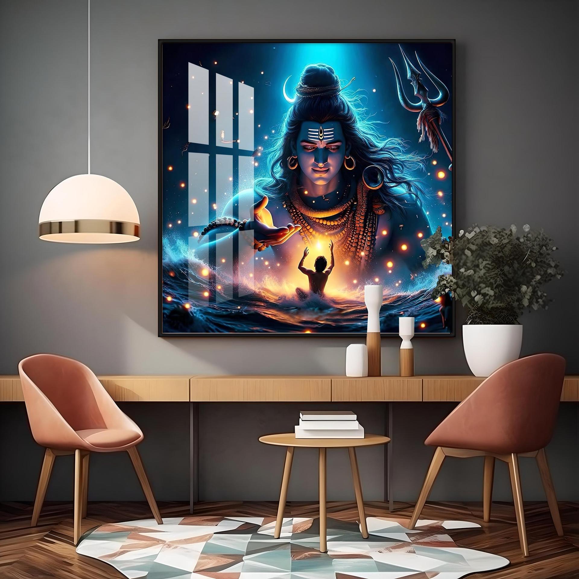 Cosmic Shiva Premium Acrylic Square Wall Art - Image 10