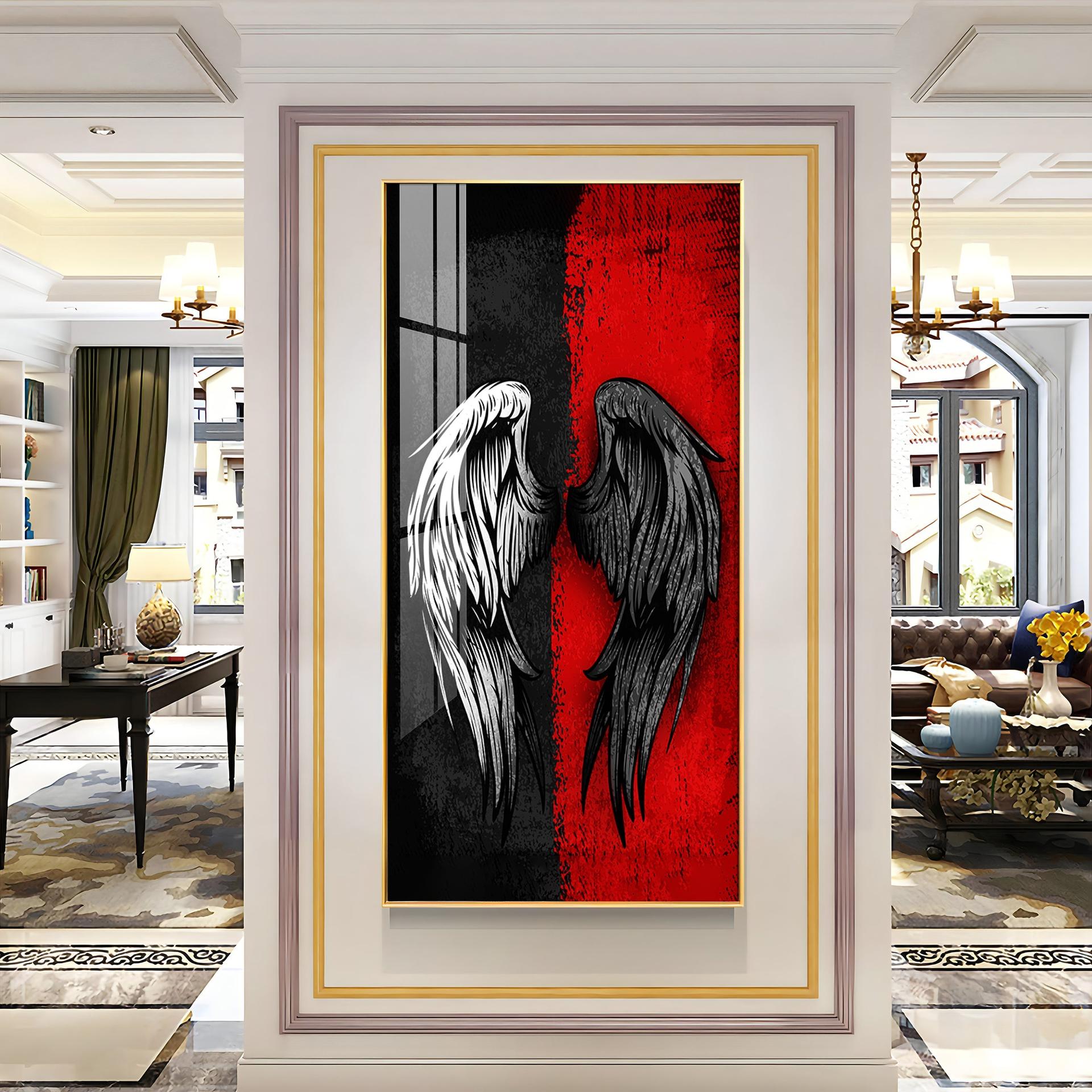 Shadowed Wings Of Passion Premium Acrylic Vertical Wall Art - Image 9