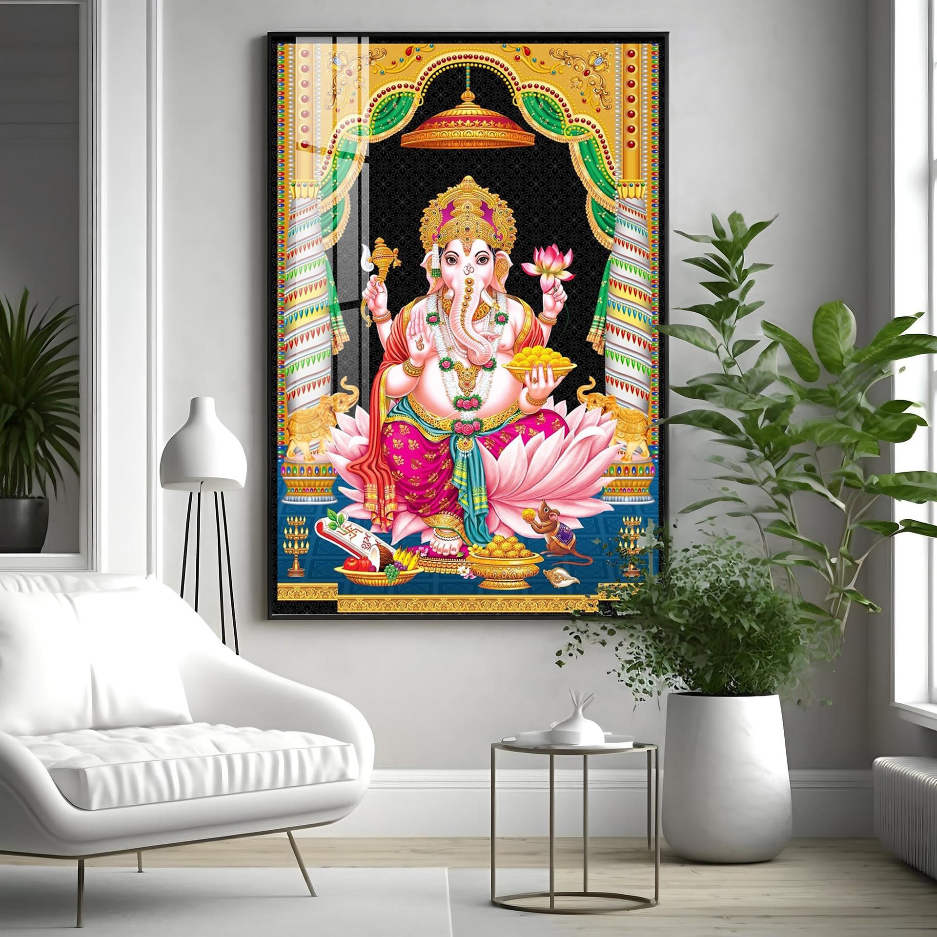 Divine Ganesh Serenity Premium Acrylic Vertical Wall Art - Image 17