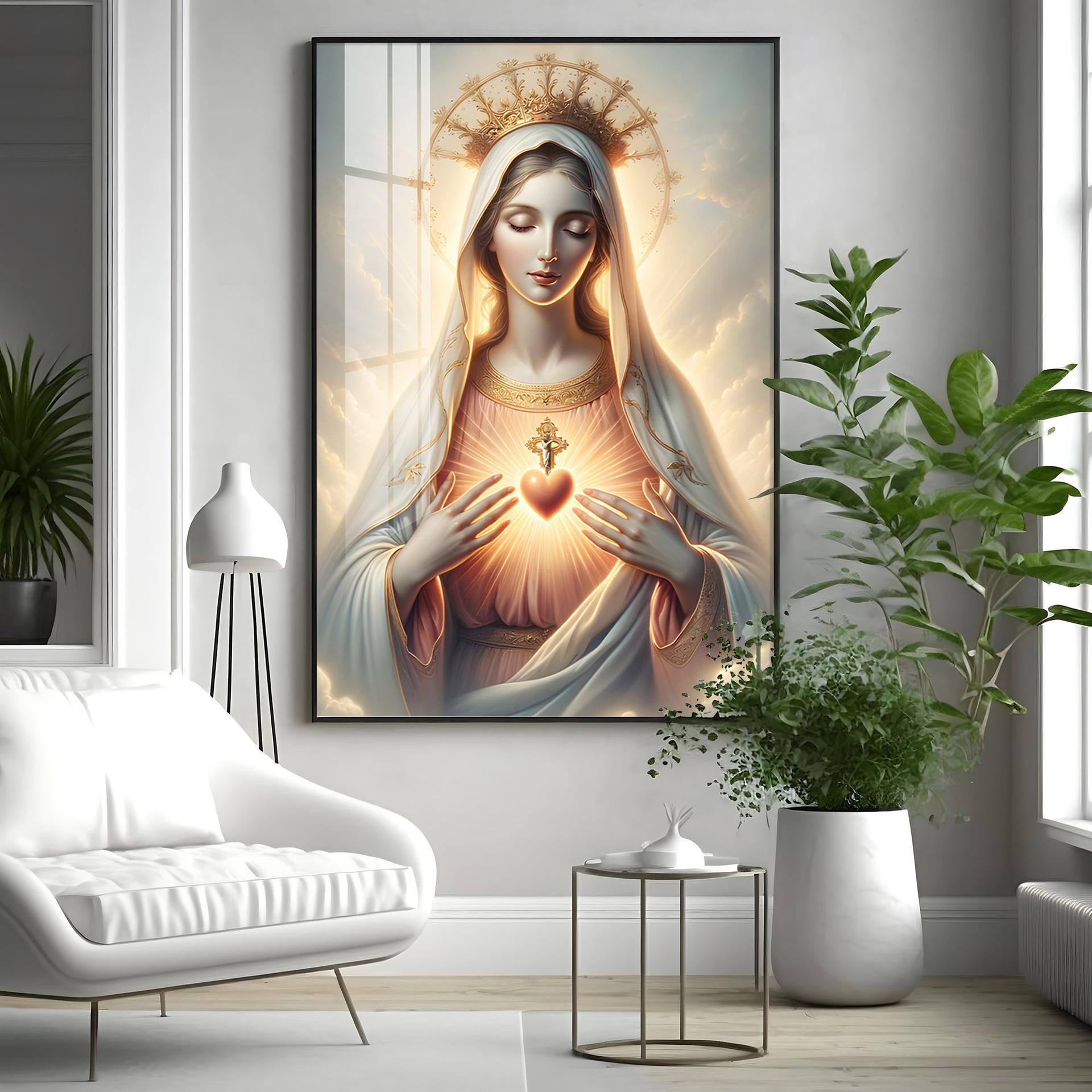 Divine Embrace Of Mary Premium Acrylic Vertical Wall Art - Image 14