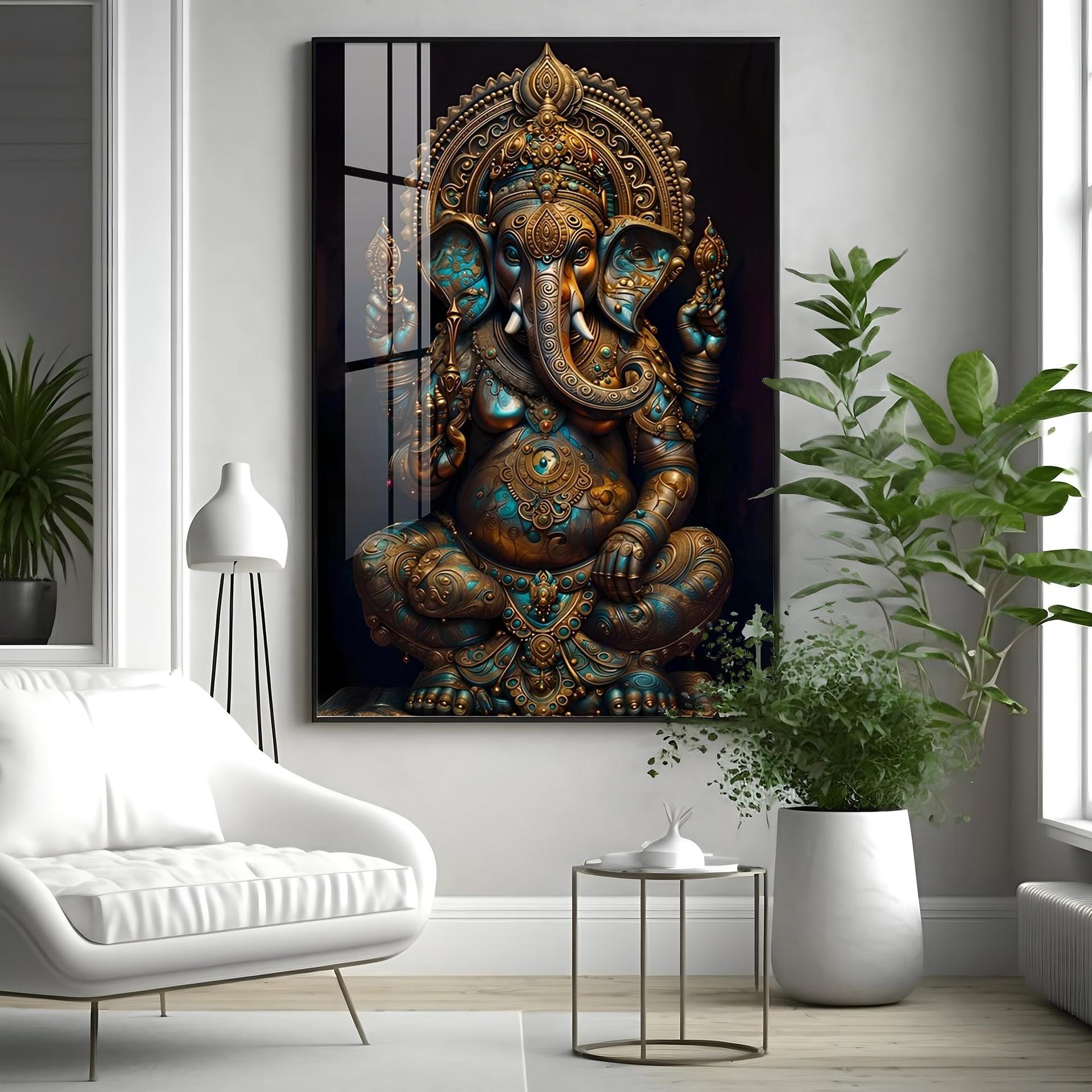 Lord Ganesha Premium Acrylic Vertical Wall Art - Image 10