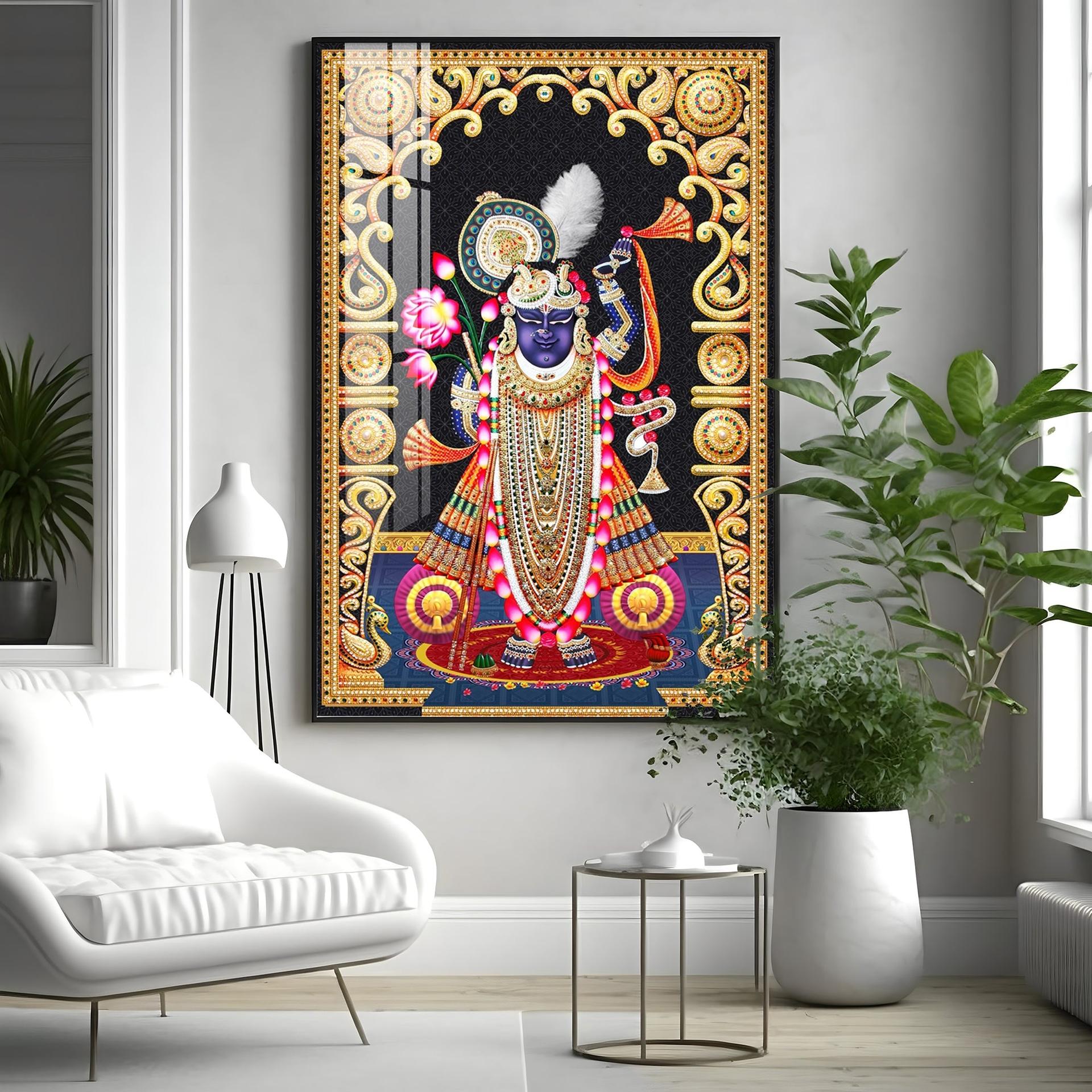 Celestial Krishna Premium Acrylic Vertical Wall Art - Image 14