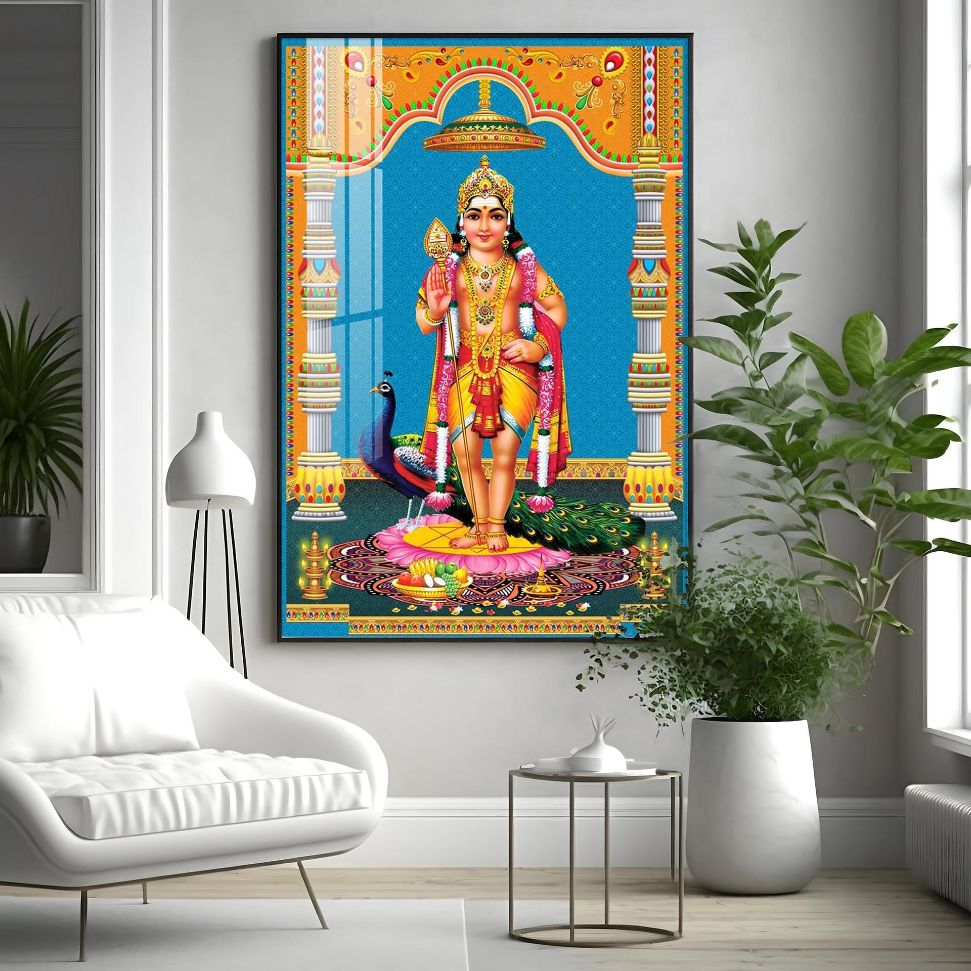 God Murugan Kartikeya Premium Acrylic Vertical Wall Art - Image 16