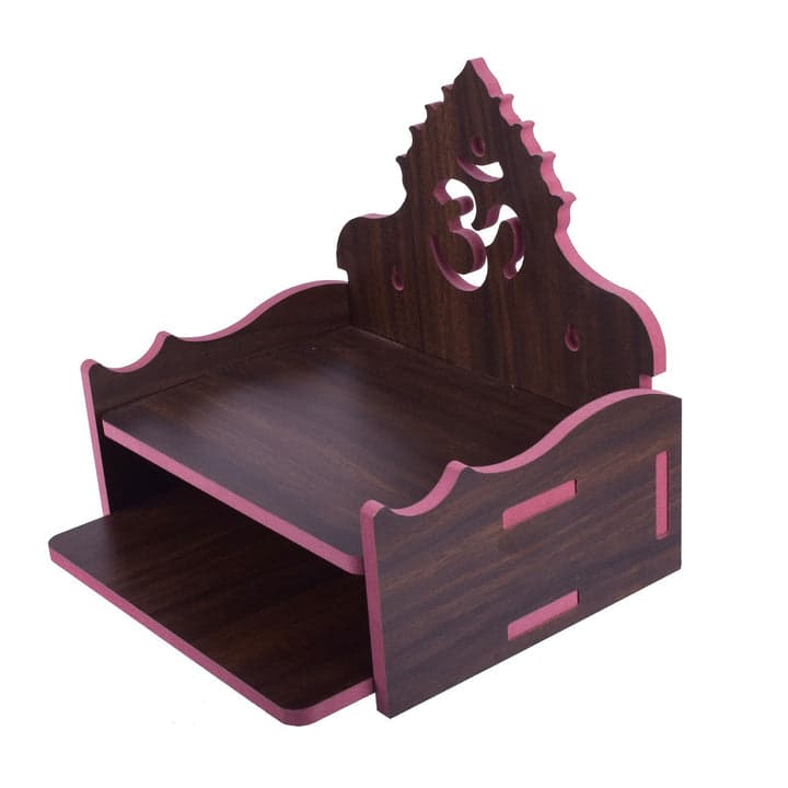 Wooden Small Temple Mandir Pooja Ghar For Home And Office Wall Hanging Beautiful Om Home Temple - Image 12