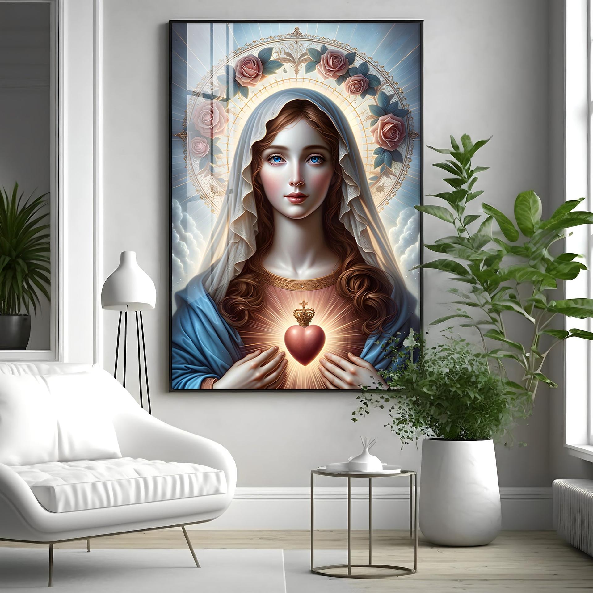 Sacred Heart Serenity Premium Acrylic Vertical Wall Art - Image 9