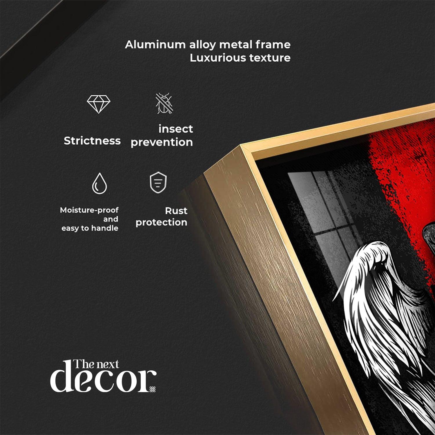 Shadowed Wings Of Passion Premium Acrylic Vertical Wall Art - Image 5