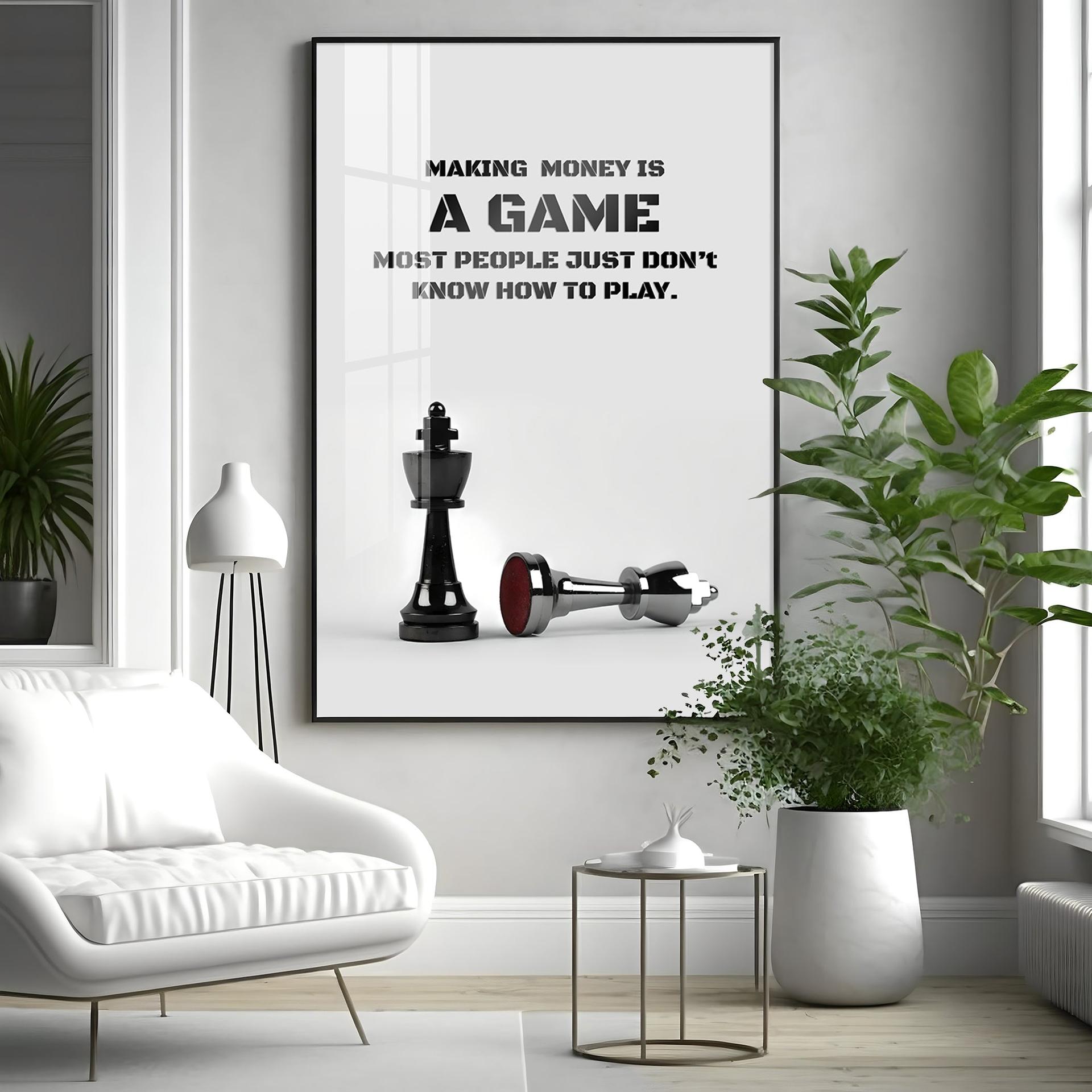 Making Money Is A Game Premium Acrylic Vertical Wall Art - Image 7