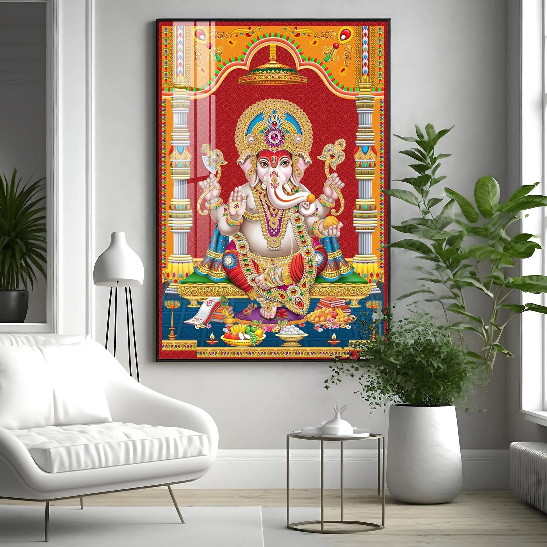 Divine Ganesha Premium Acrylic Vertical Wall Art - Image 15