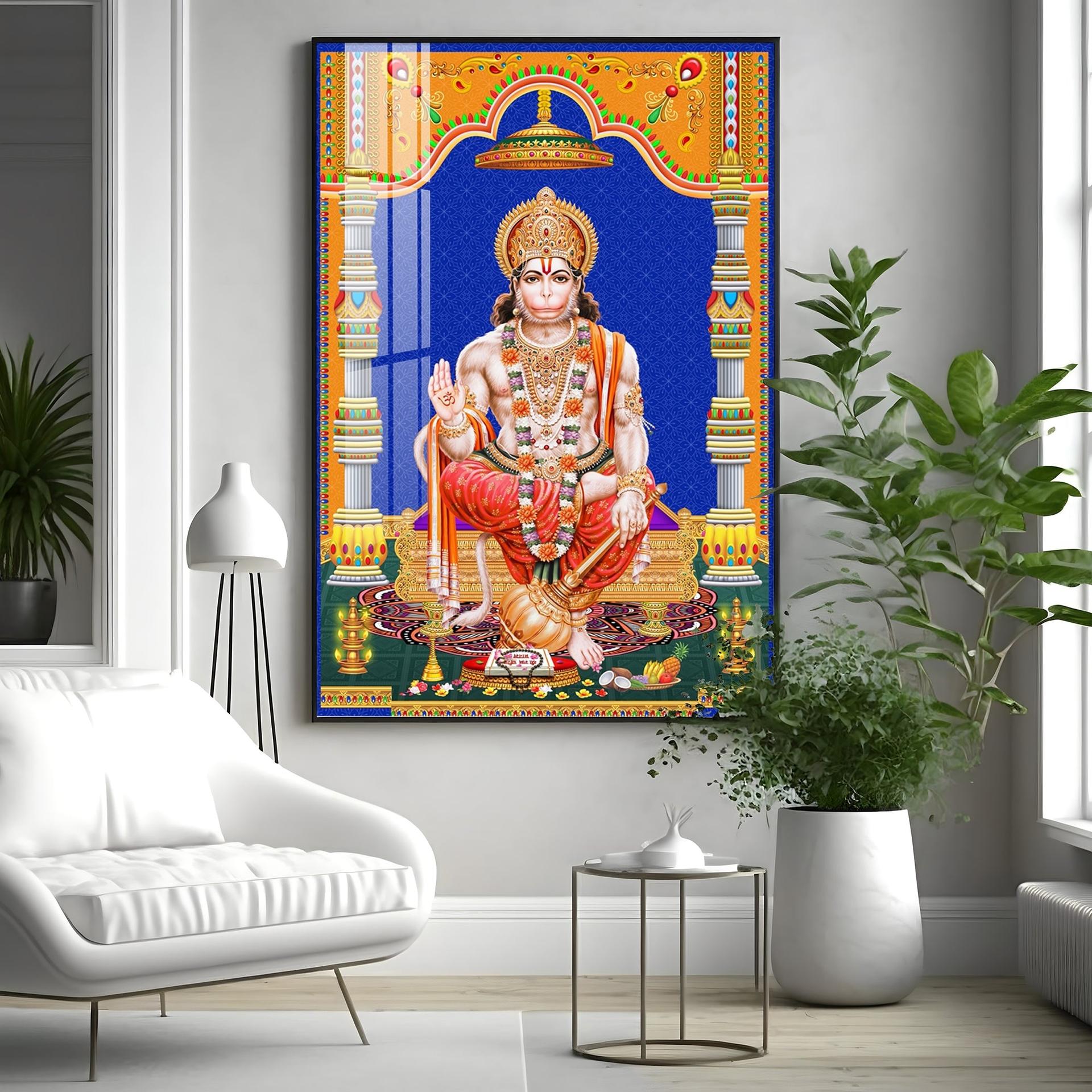 Divine Lord Hanuman Premium Acrylic Vertical Wall Art - Image 15