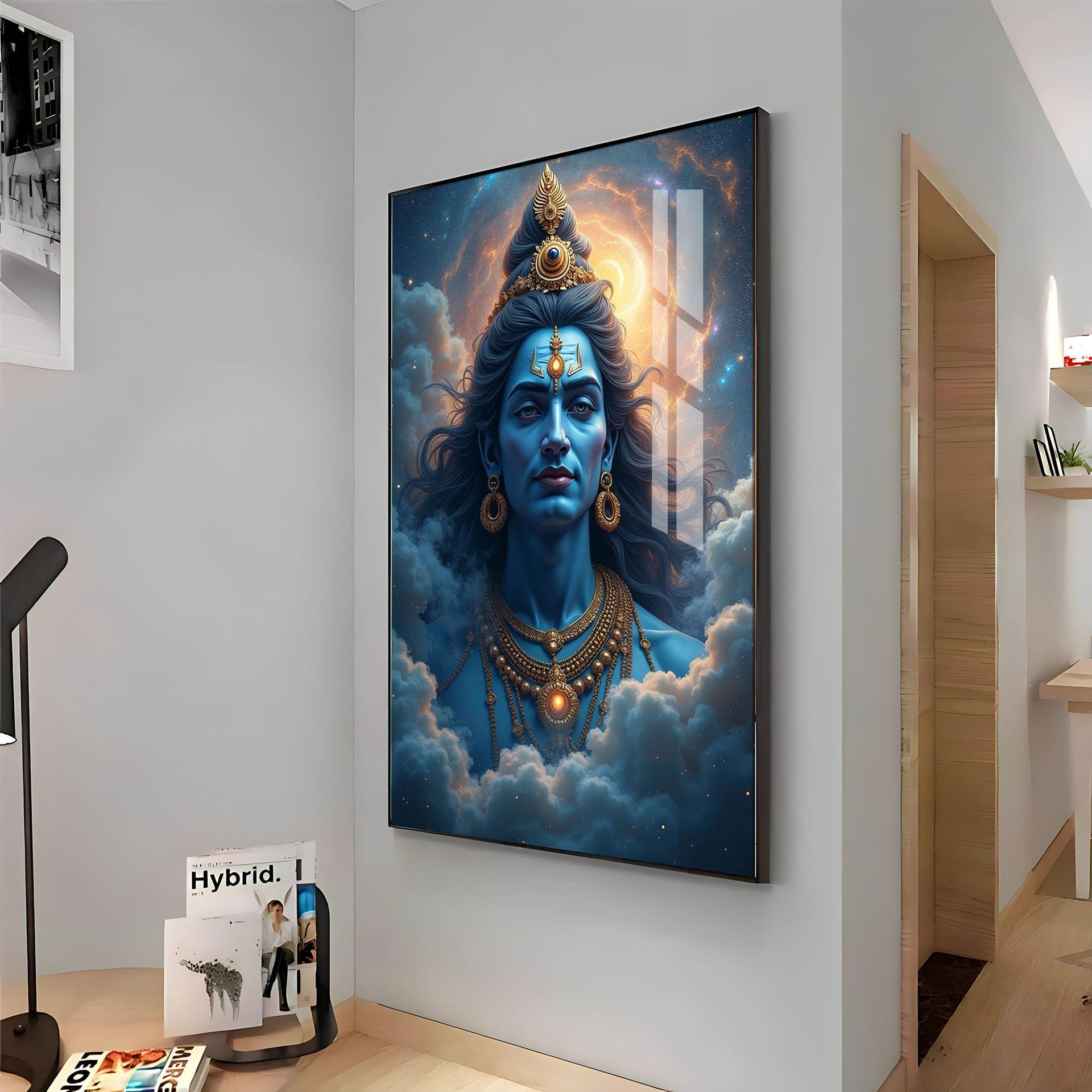 Lord Shiva Cloudscape Premium Acrylic Wall Art - Image 10