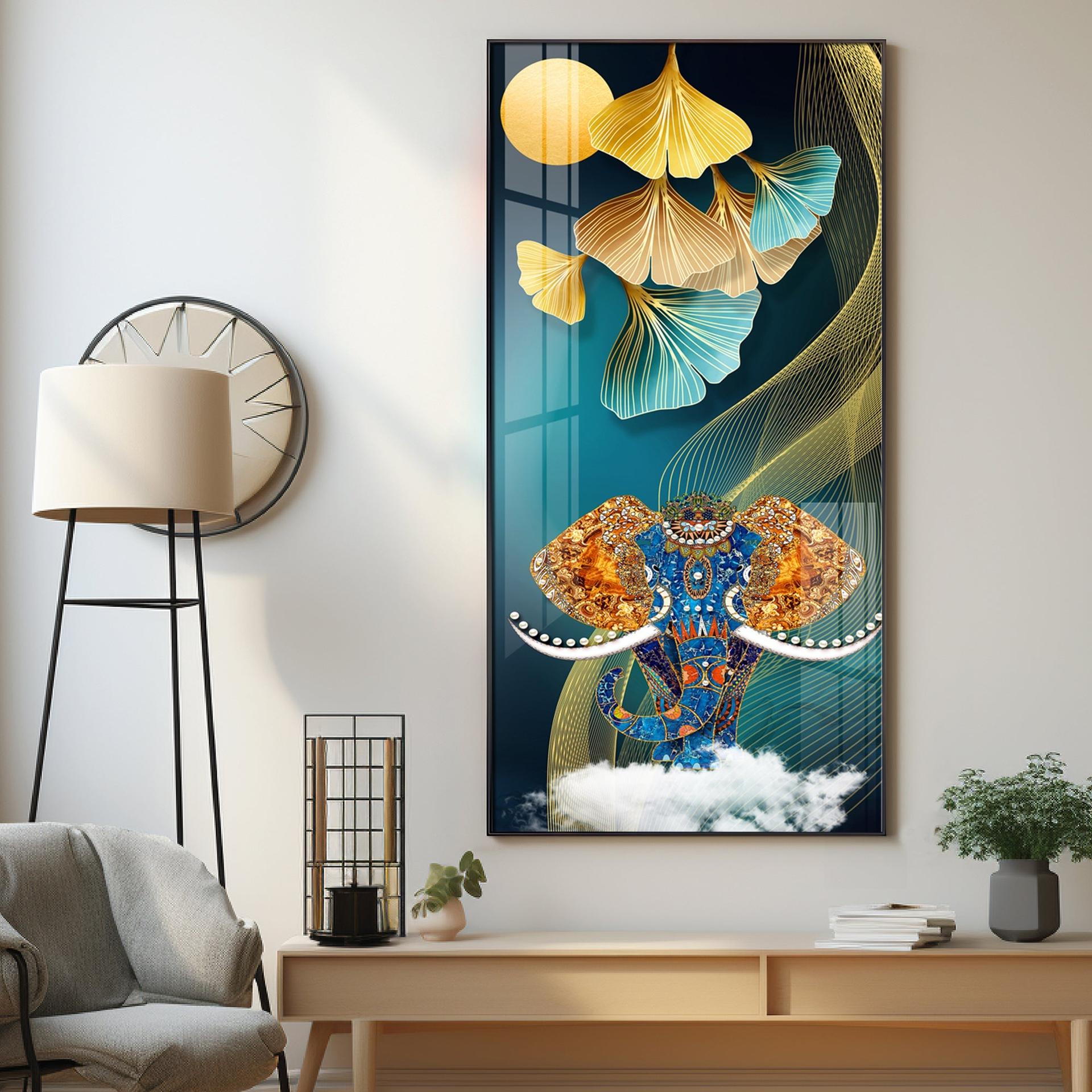 Jeweled Elephant Premium Acrylic Vertical Wall Art - Image 13