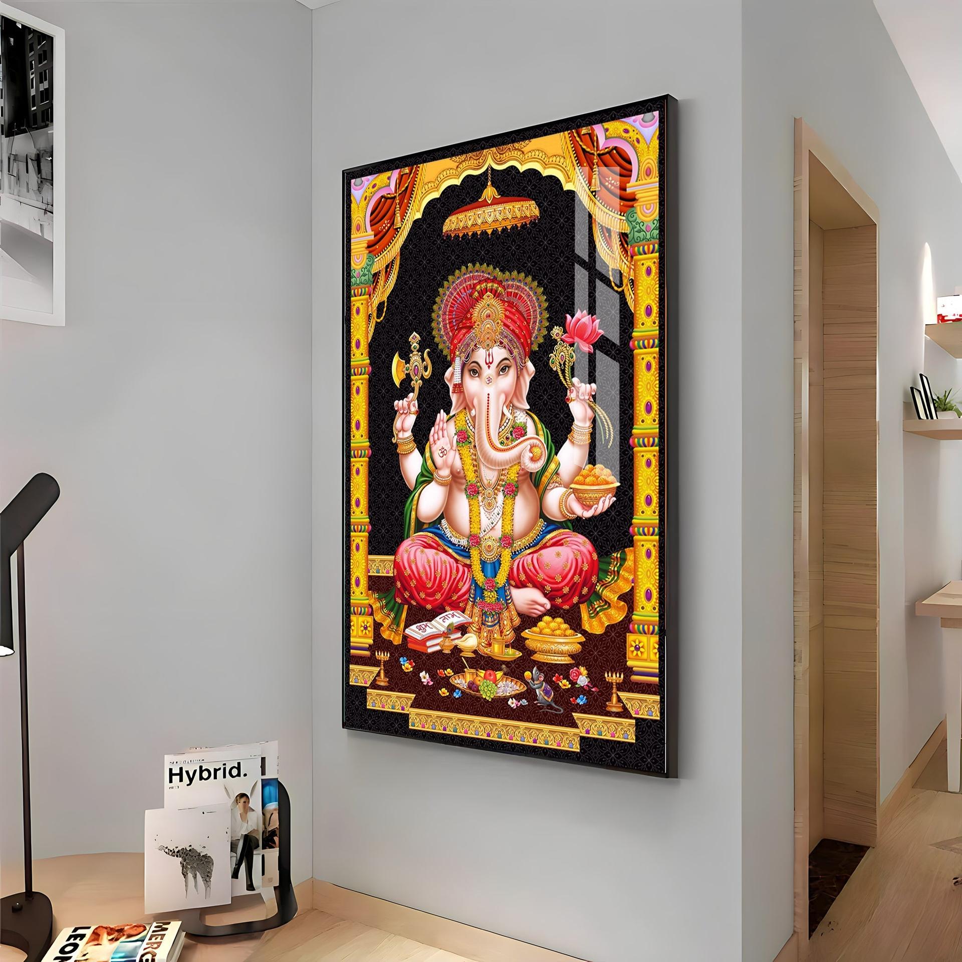Sacred Ganesha Premium Acrylic Vertical Wall Art - Image 12
