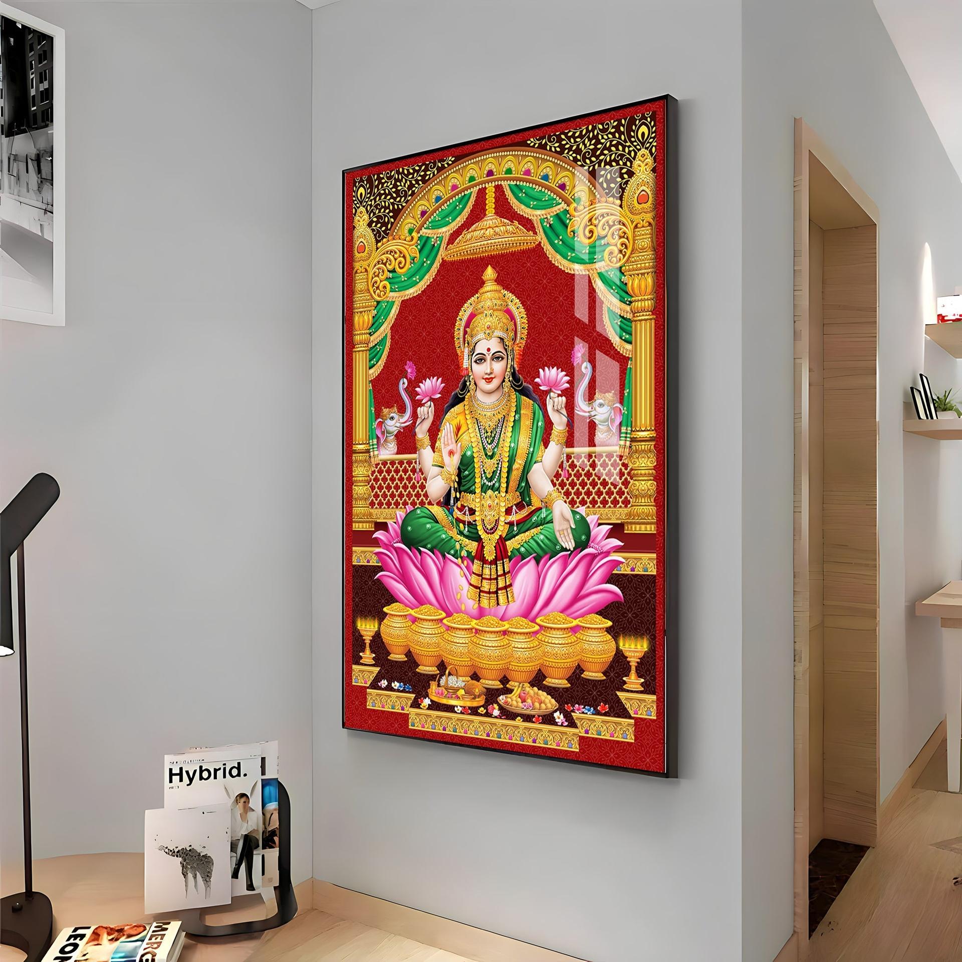 Lakshmi's Blessing Premium Acrylic Vertical Wall Art - Image 17