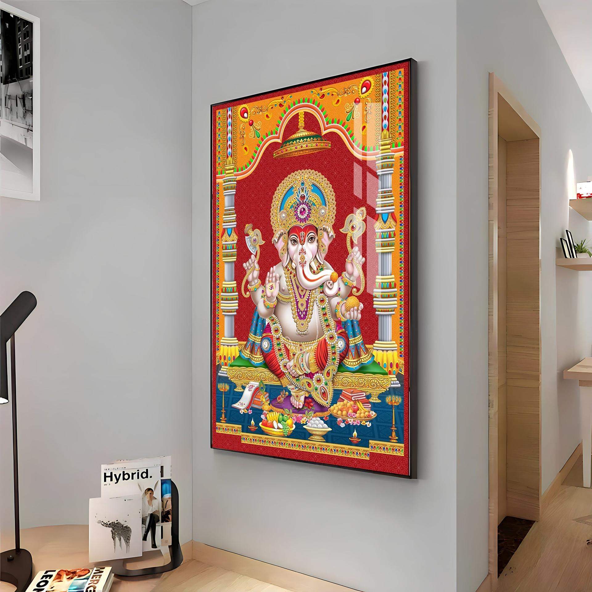 Divine Ganesha Premium Acrylic Vertical Wall Art - Image 13